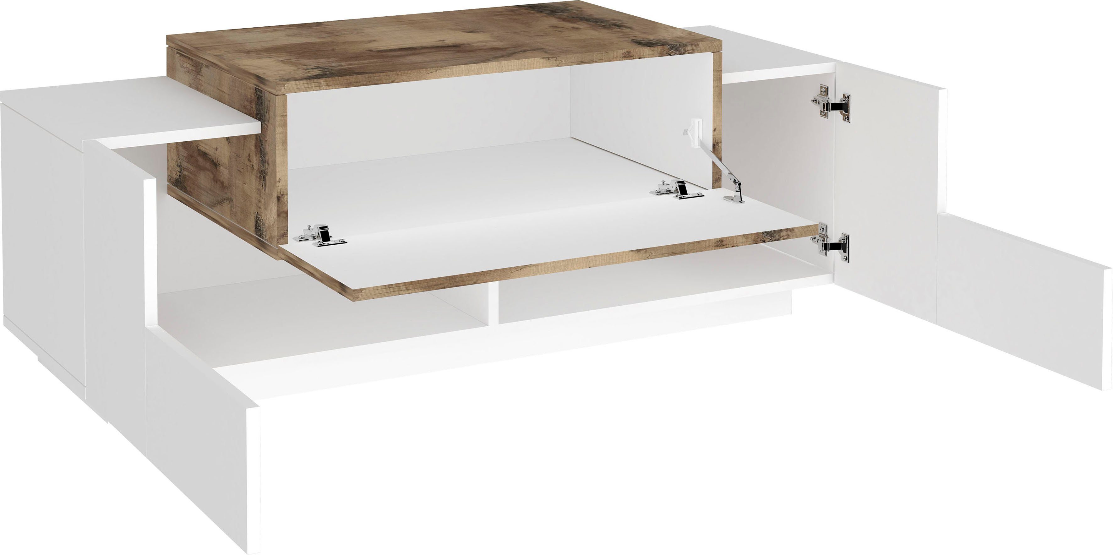 INOSIGN Schuhbank Coro, Schuhbank, Schuhkommode, Schuhregal grifflos, Doppeltiefe, 2 Türen, 1 Klappe, Hochglanz Fronten, Breite 120