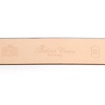 Anthoni Crown Ledergürtel mit Designer Schließe in schmaler Form, Lack-Optik