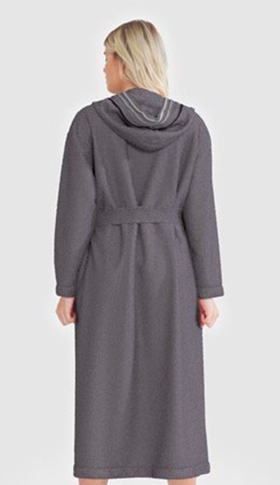 Bordüre, mit my Kapuze, Baumwolle, home aus Langform, Baumwolle, Unisex-Bademantel XS-3XL 100% Gürtel, Niki, für Damen & Herren,