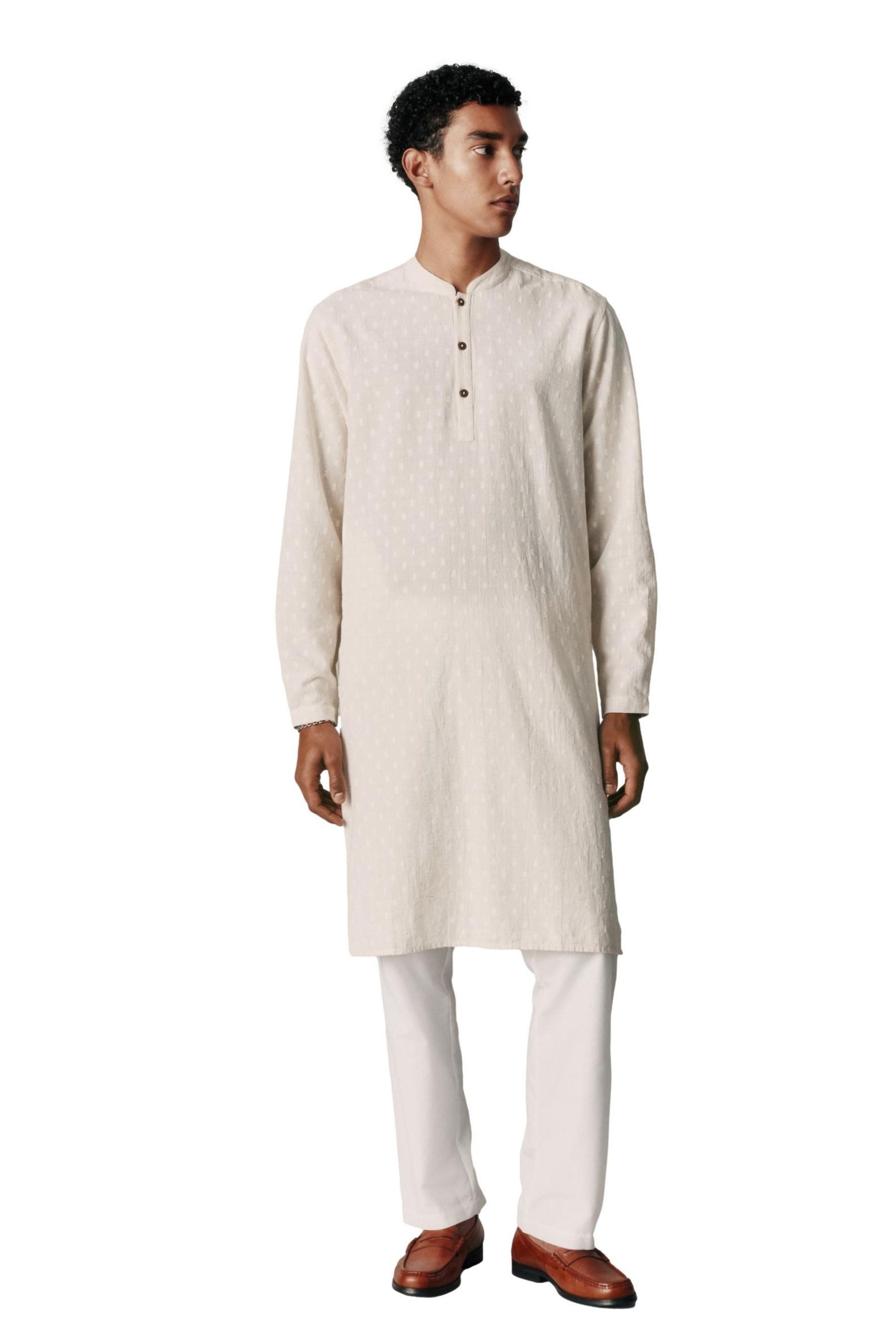 Next Tunikashirt Genopptes Jacquard-Kurtahemd (1-tlg)