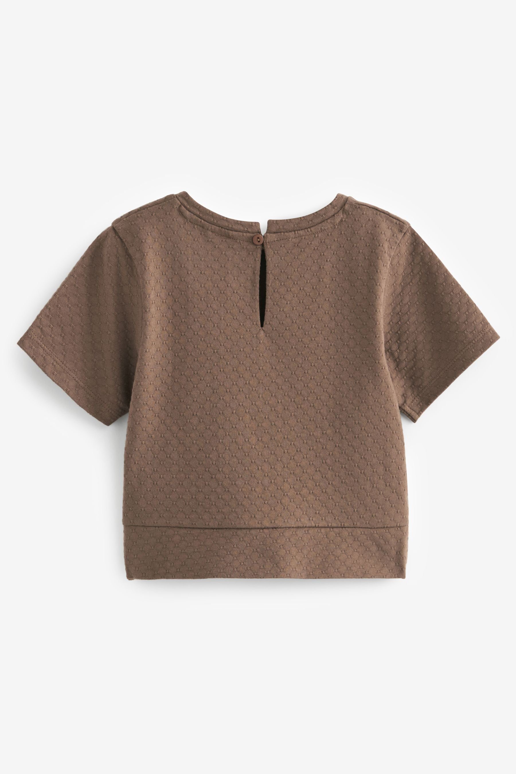 Next T-Shirt Brown Strukturiertes (1-tlg) Ballett-Wickeltop Chocolate
