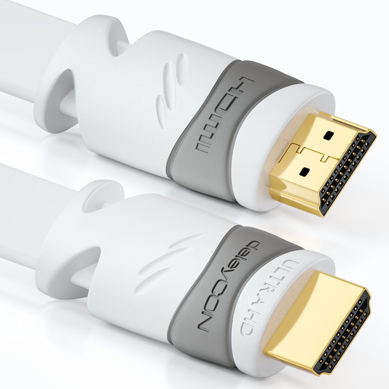 deleyCON »deleyCON 10m Flaches HDMI Kabel UHD 4K 3D 1080p 2160p ARC Full HD  - Weiß« HDMI-Kabel online kaufen | OTTO
