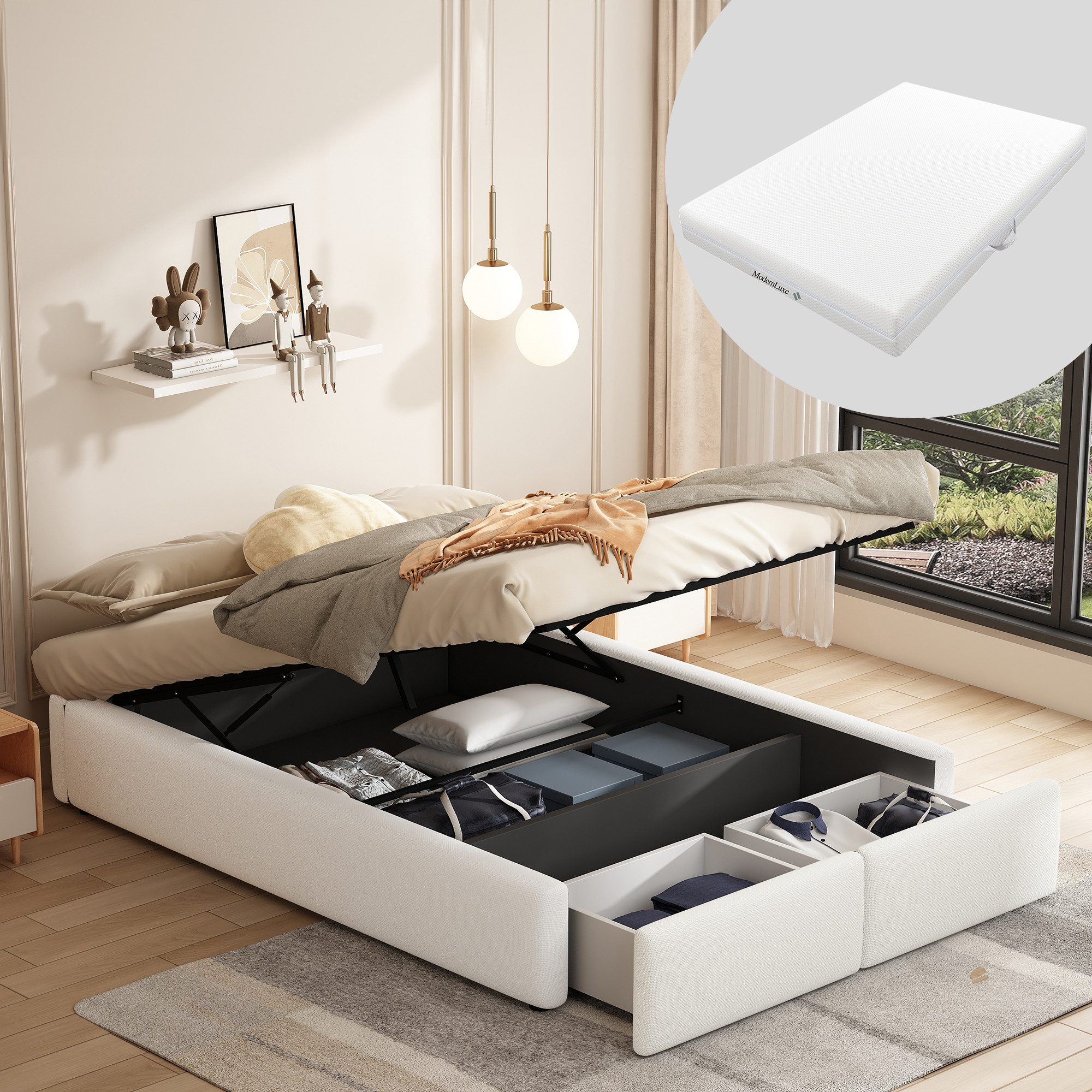 HAUSS SPOLE Polsterbett 140x200 ohne Kopfteil günstig online kaufen