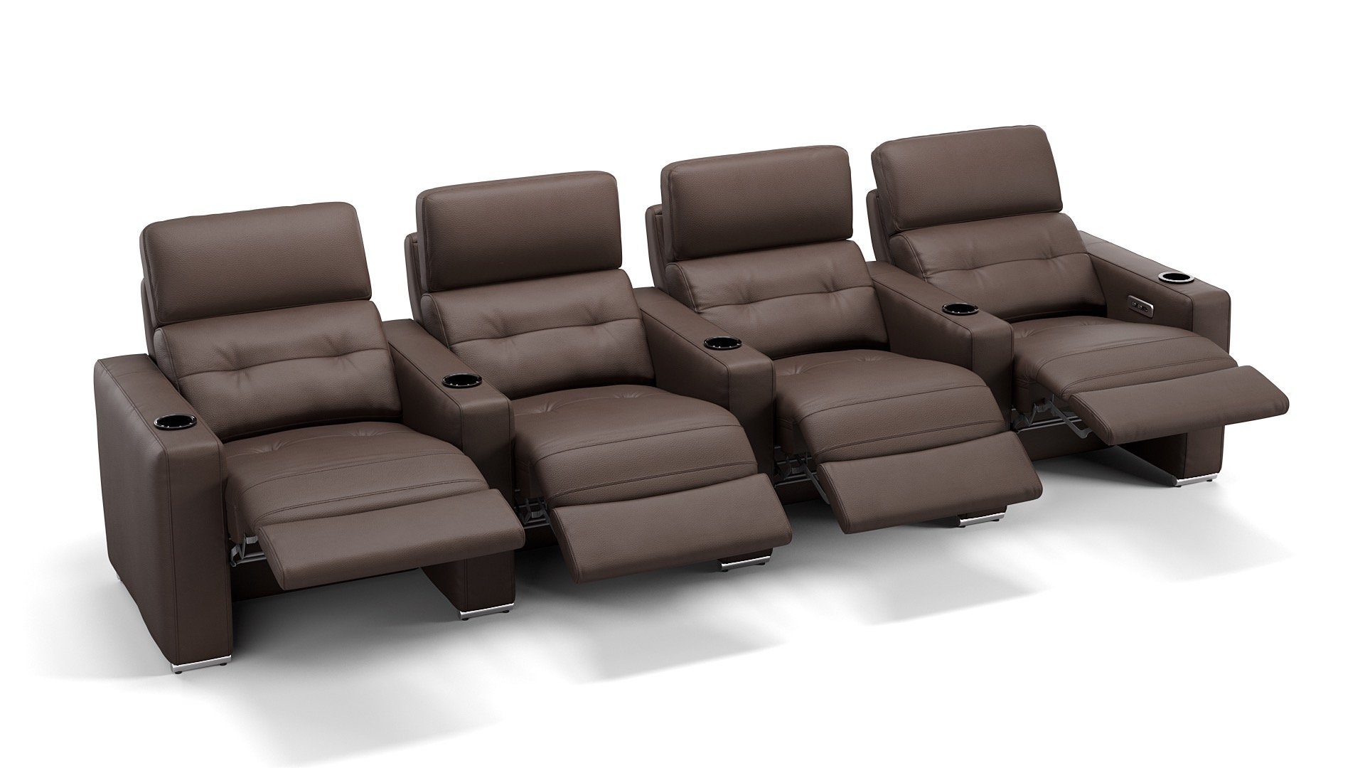 Sofanella 4-Sitzer Leder BARI, Heimkinosofa, Kinocouch, Funktionssofa, Kinosofa, Leder Sofas