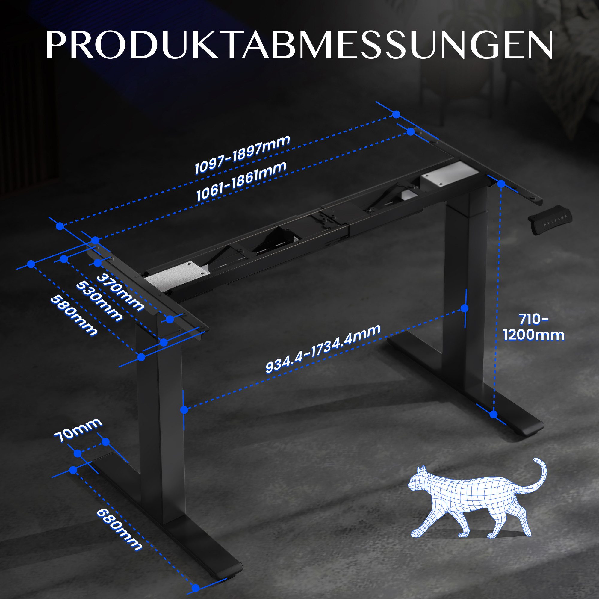 FLEXISPOT Schreibtisch ValtreX E300 Höhenverstellbarer Schreibtisch Gestell mit Dualmotor (Anti-Kollisionssystem & 300KG Tragkraft & 10 Jahre Garantie), ideal für große Tischplatten & Multi-Monitor-Workstations
