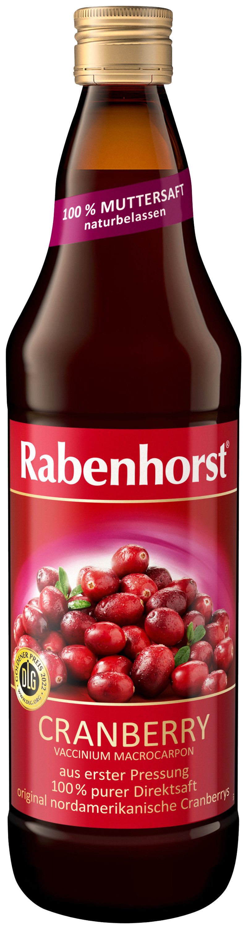 Haus Rabenhorst Saft RABENHORST Cranberry Muttersaft 6er Pack (6 x 700 ml), 0,7 l, 700 ml, 6 St.