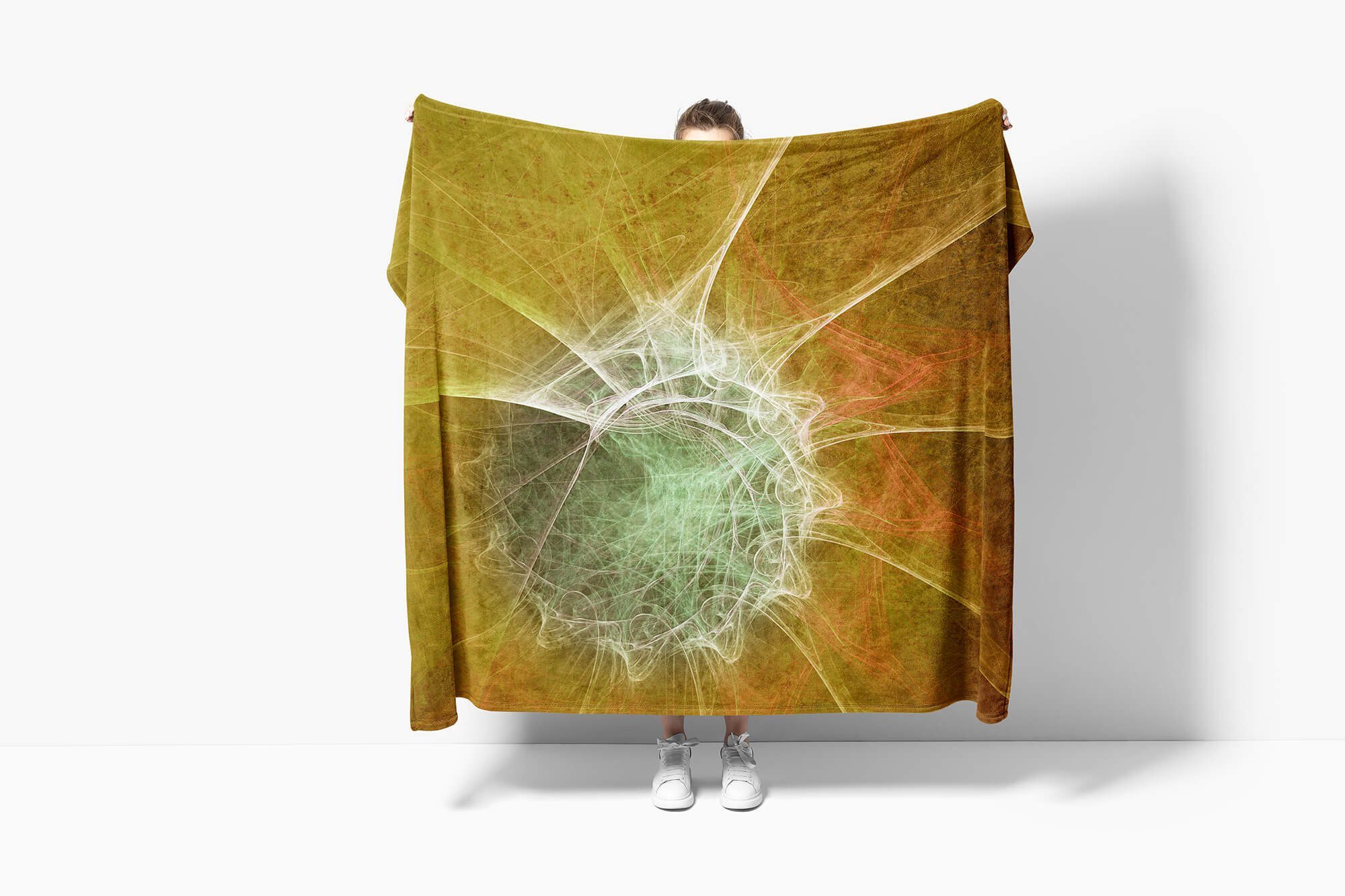 (1-St), Motiv, Saunatuch Handtuch Baumwolle-Polyester-Mix Enigma Kuscheldecke abstrakten Sinus Handtücher Art mit Handtuch Strandhandtuch