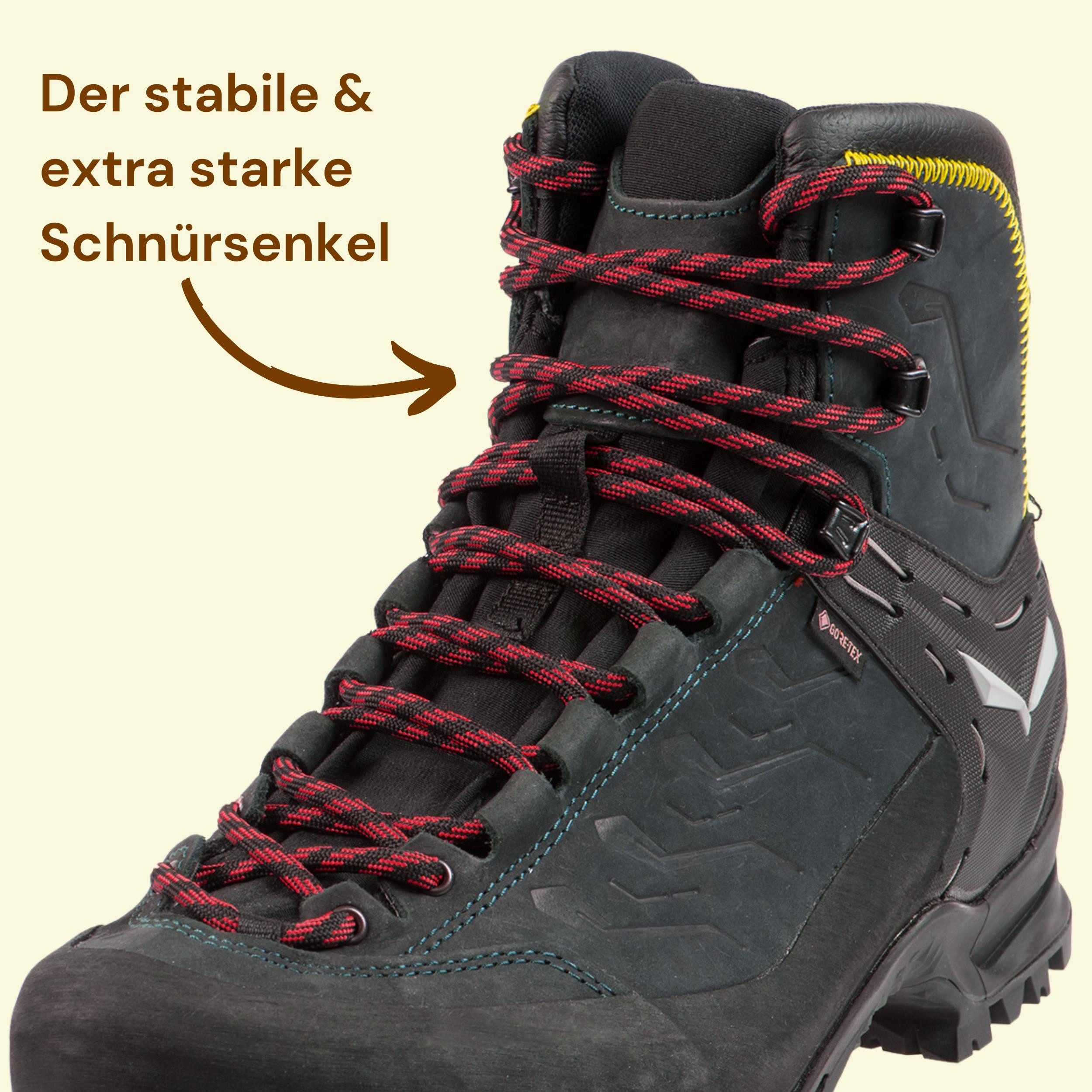 Mount Swiss Schnürsenkel Rundsenkel für Trekking- und Arbeitsschuhe, ø 5 mm, Länge 70 - 220 cm
