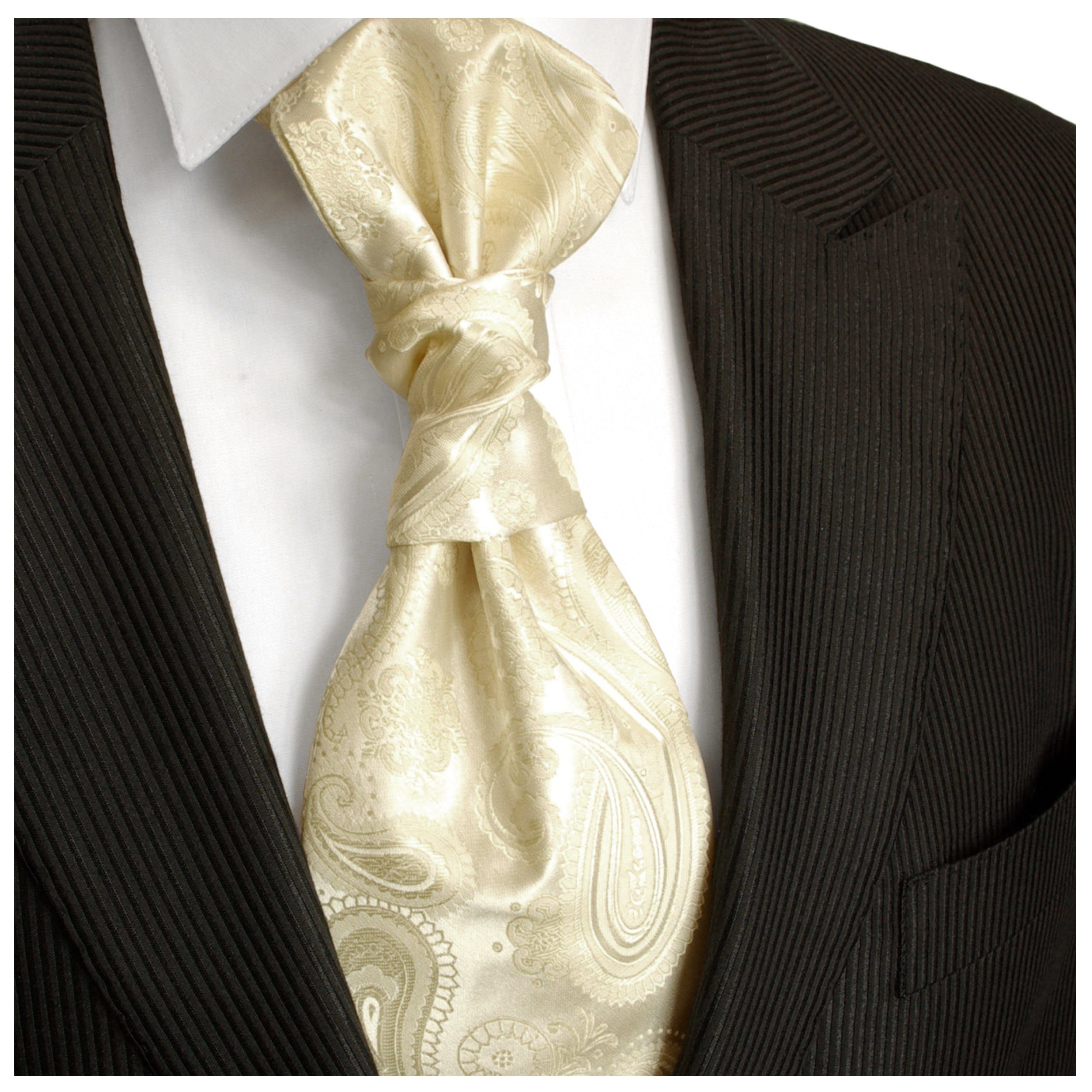 Plastron v19 Malone Herren - paisley creme Paul Elegantes vorgebunden Krawatte Hochzeitskrawatte