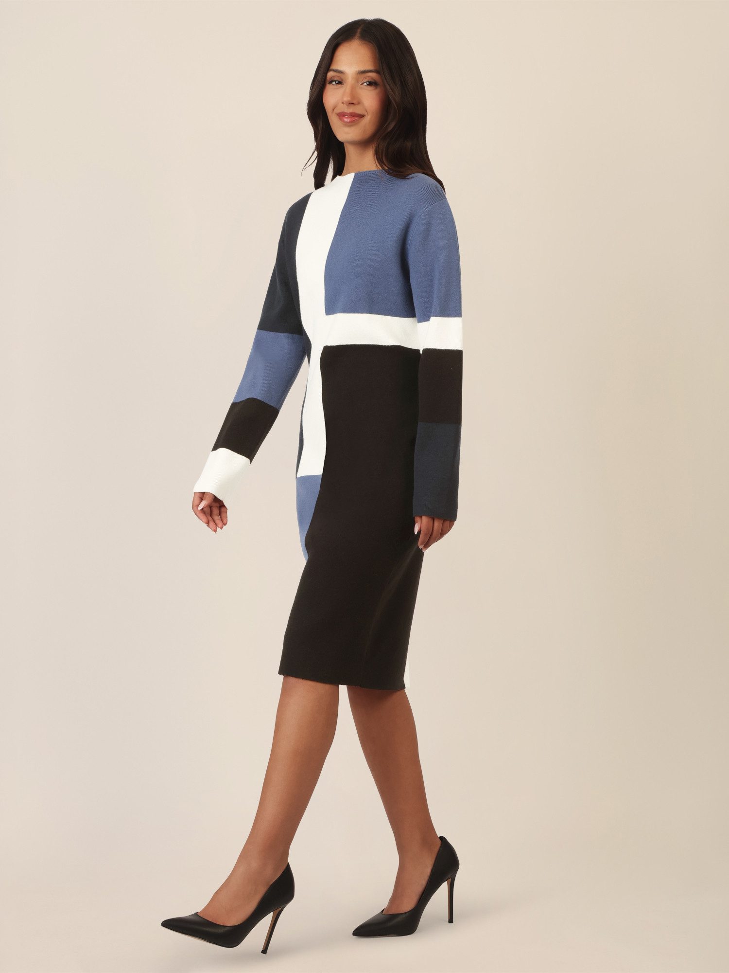 Apart Strickkleid mit grafischem Blockmuster