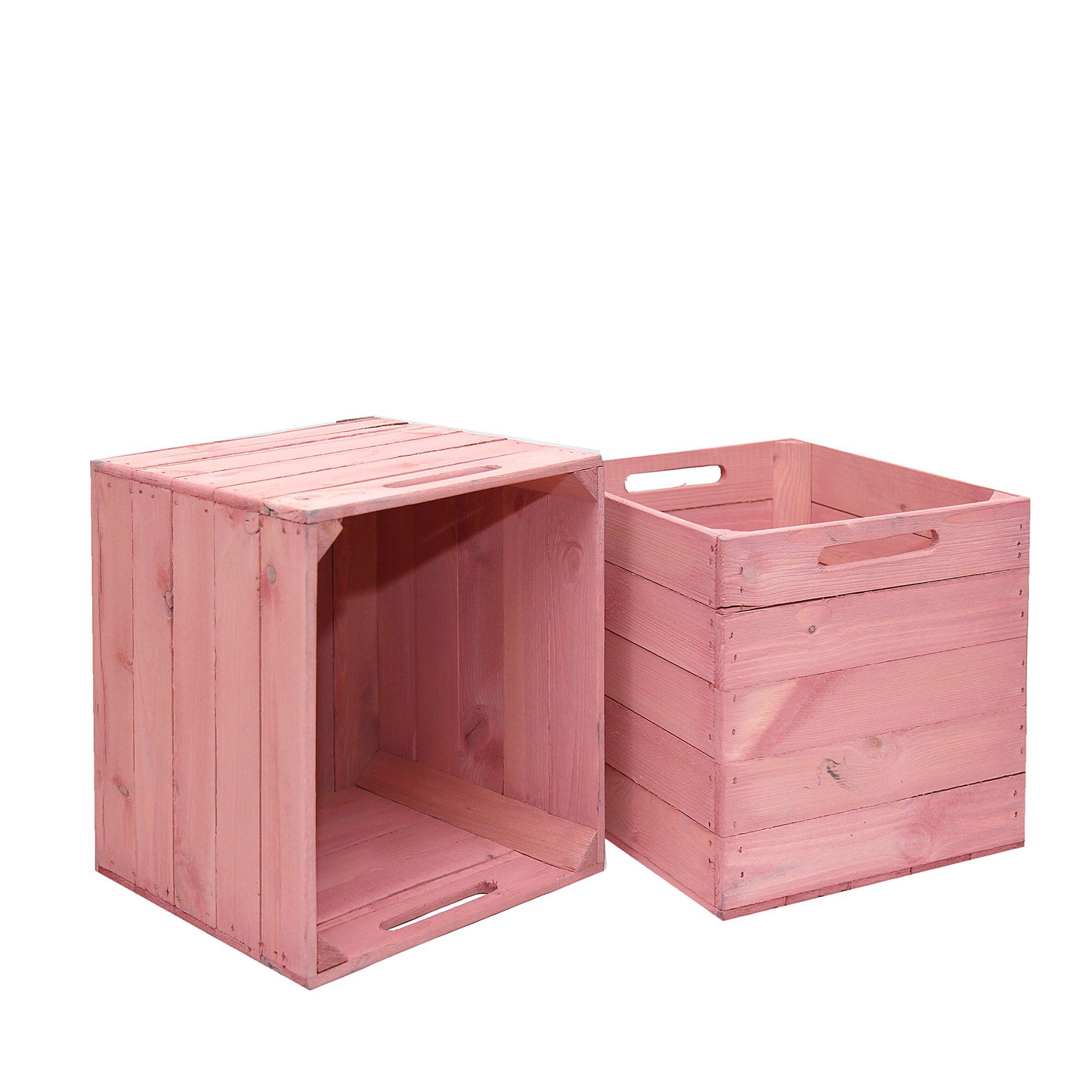 Kistenkolli Altes Land Allzweckkiste Holzkiste Rosa passend für Kallax und Expeditregale (Spar-Set, 1er Set)