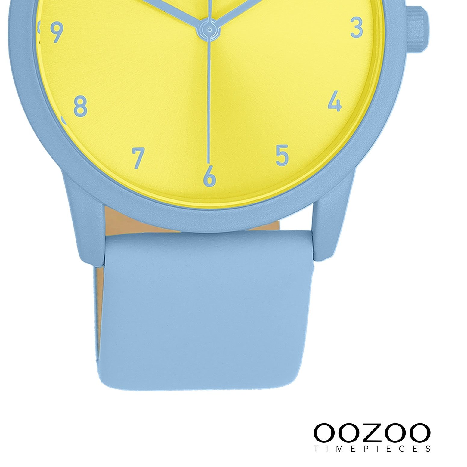 OOZOO Quarzuhr Oozoo Damen Armbanduhr hellblau Analog, (Analoguhr), Damenuhr rund, mittel (ca. 38mm) Lederarmband, Casual-Style