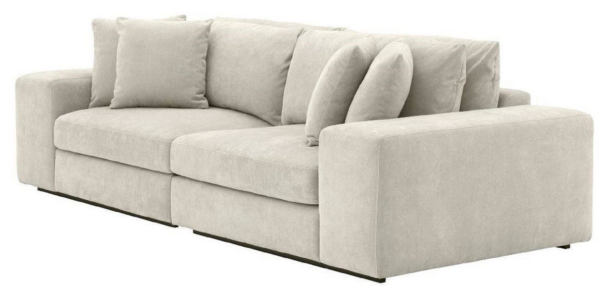 x Padrino Casa mit Sandfarben H. Schwarz 120 - Kissen / Sofa cm Luxus Wohnzimmer Qualität 280 x Luxus 90 Sofa