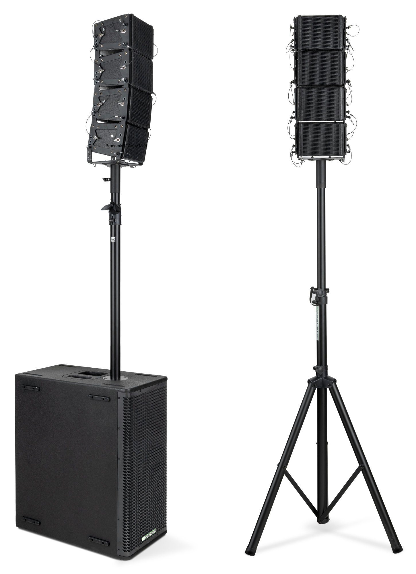 Pronomic V-Array Medium Aktives Empfänger, Set 840 Party-Lautsprecher 4.2 W) (Bluetooth PA-System