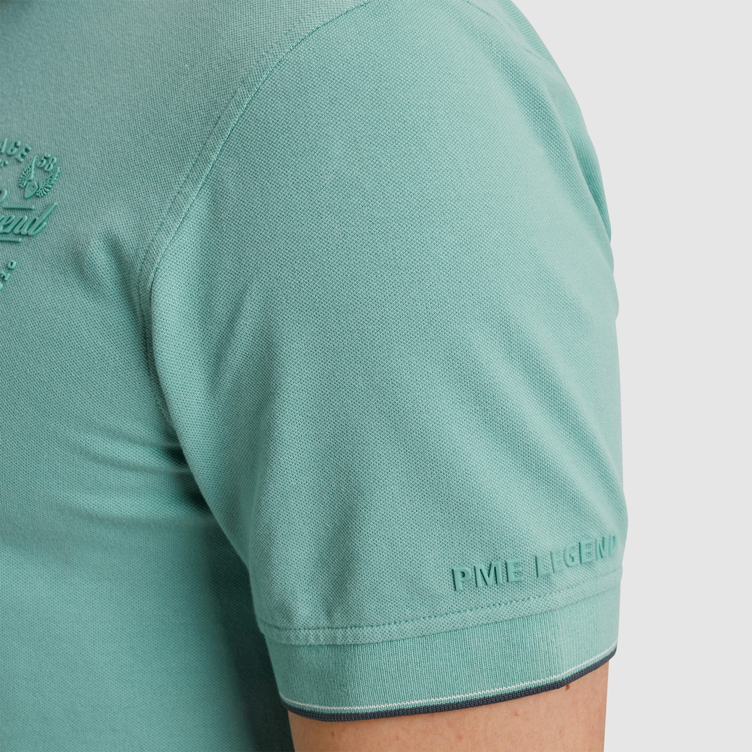 PME LEGEND Poloshirt Short sleeve polo stretch pique package mit Schriftzug