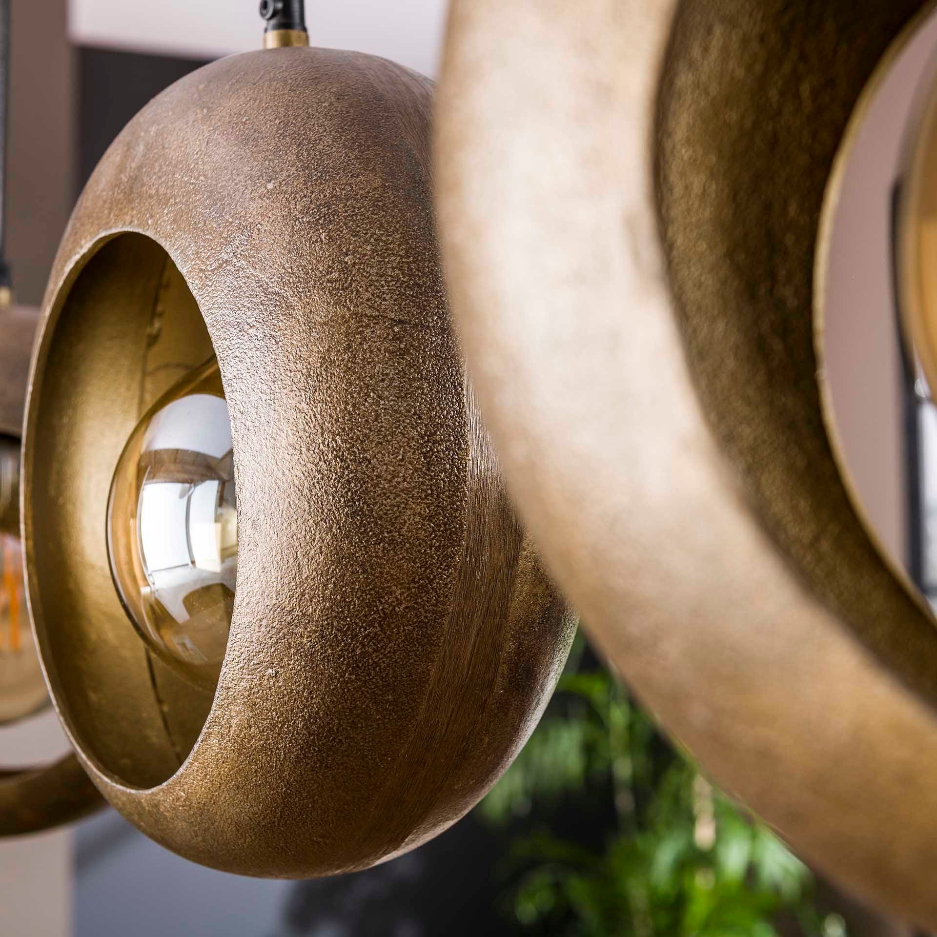 Vintagehaus Hängeleuchte Hängelampe Industrial Full Moon Circle 3er Antik Bronze Metall