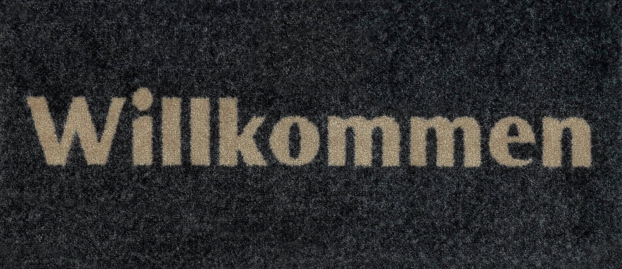 Fußmatte Willkommen, wash+dry by Kleen-Tex, 9 rechteckig, mm, waschbar mit Outdoor und Spruch, geeignet, Schmutzfangmatte, Höhe: grafit In