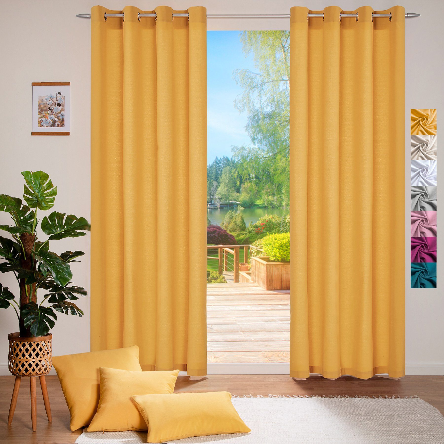 heimtexland Vorhang Dekoschal Baumwolle Vorhang Deko Gardine Ösenschal (1 S günstig online kaufen