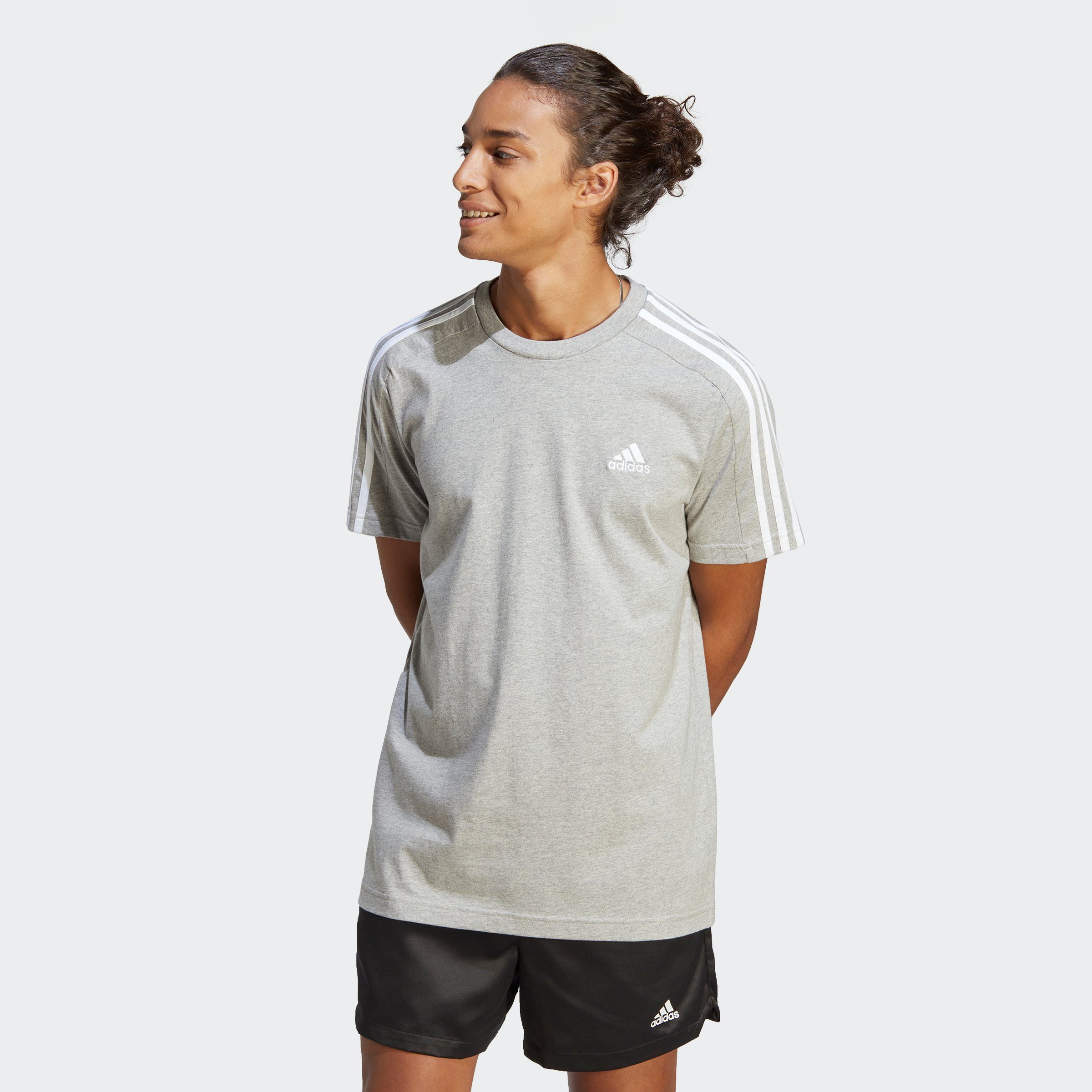 adidas Sportswear T-Shirt M 3S SJ T Medium Grey Heather / White
