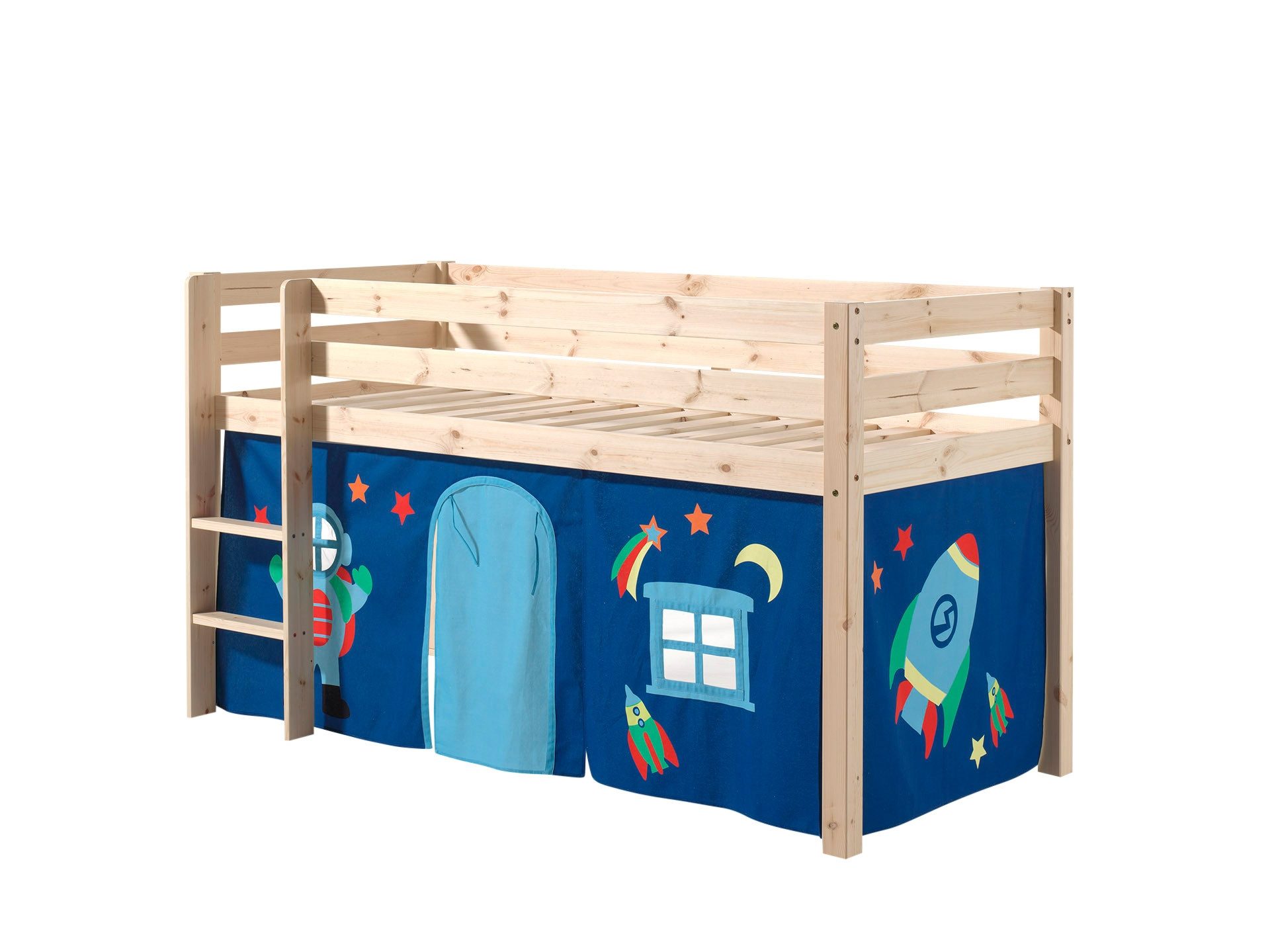 Vipack Hochbett "Pino, Spielbett massiv Kiefer, stabil gebaut, 3 Korpusfarb günstig online kaufen