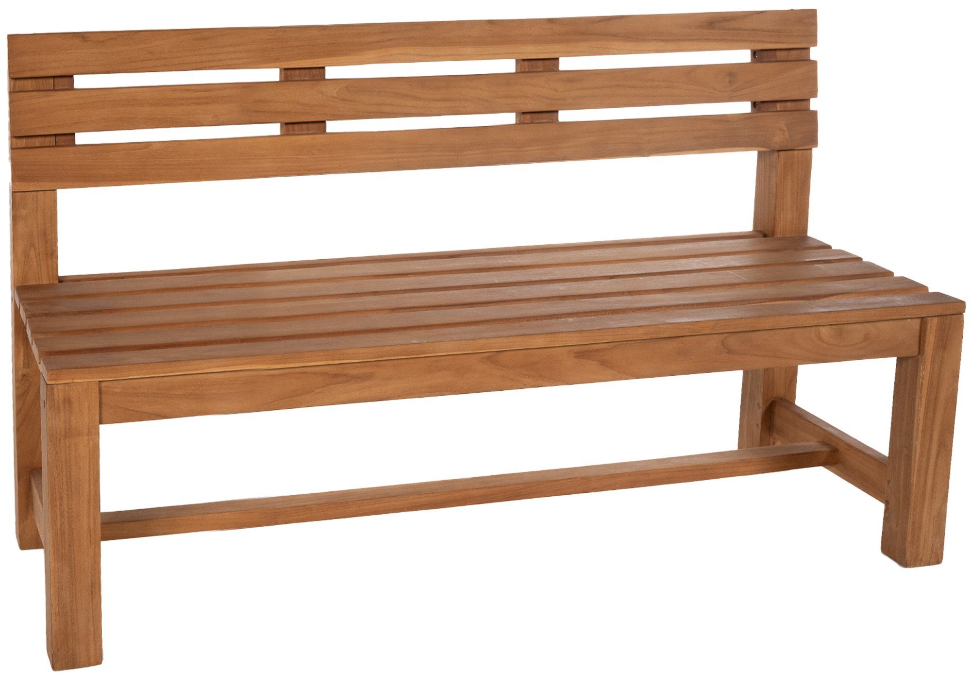 TPFGarden Gartenbank Montaro (Massives Teakholz – wetterfest und langlebig, Zeitloses Design für Garten, Terrasse oder Balkon), Maße (TxBxH): 50 x 180 x 85cm - Farbe: teak