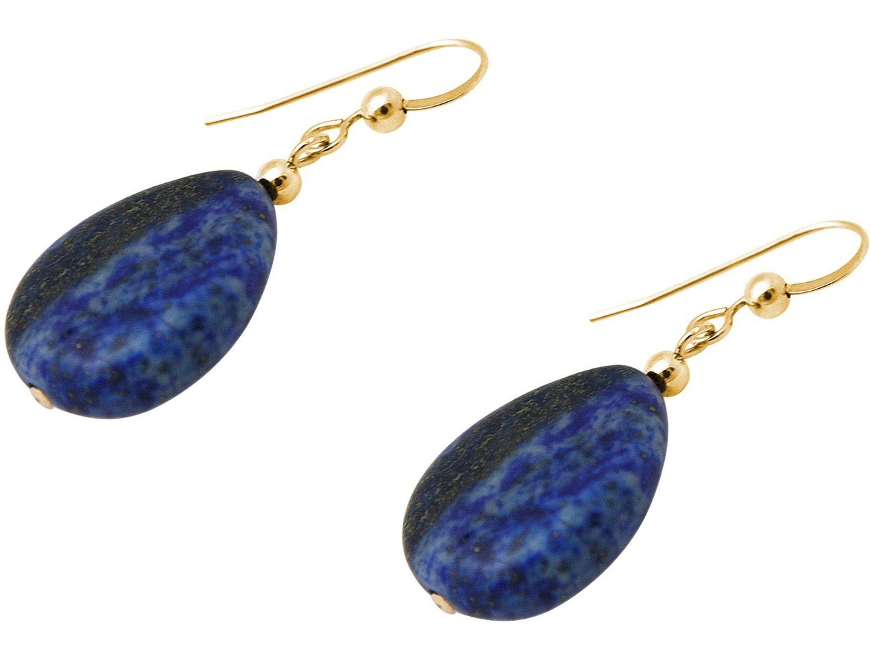 Damen Schmuck Gemshine Paar Ohrhänger Lapis Lazuli Tropfen, Made in Spain