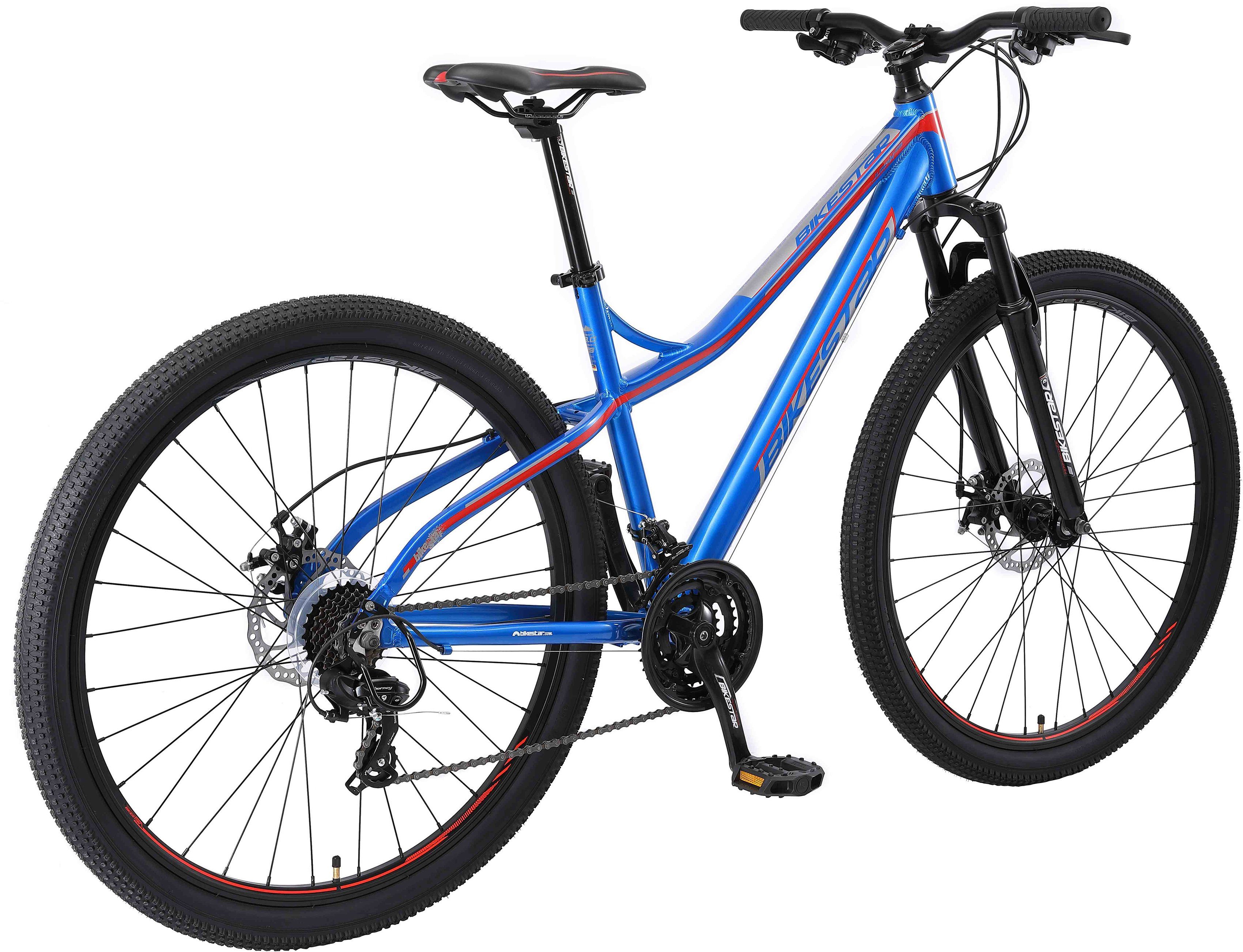 Bikestar Mountainbike, 21 Gang Shimano RD-TY300 Schaltwerk, Kettenschaltung, für Damen und Herren, Kettenschaltung