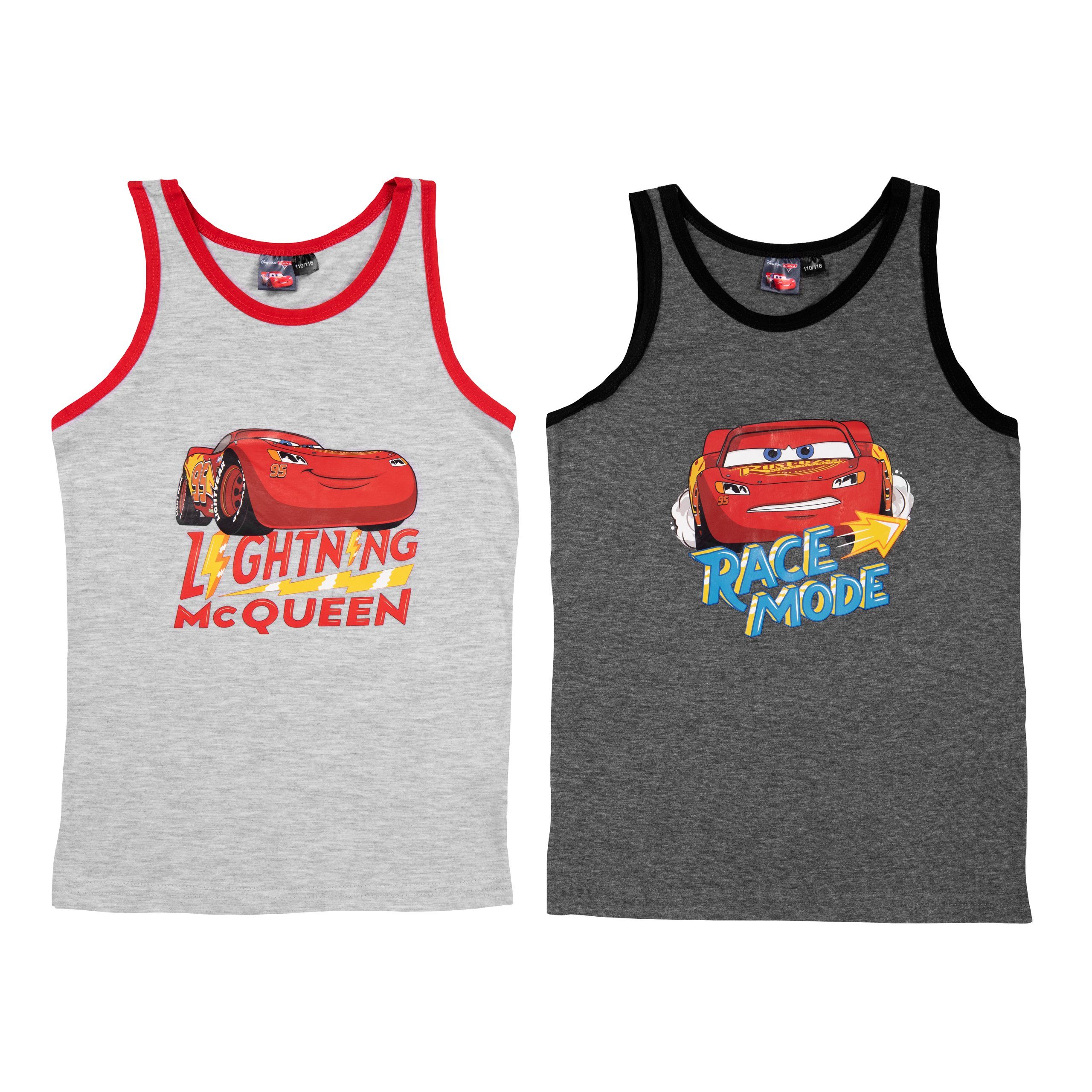 Lightning (2er - Disney United Cars Grau Pack) Jungen Labels® für McQueen Unterhemd Unterhemd