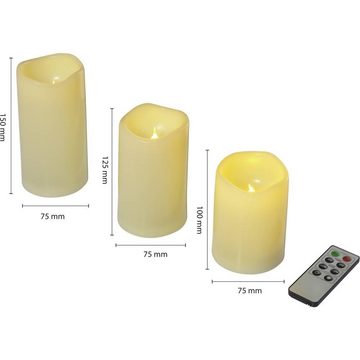 Sygonix LED-Kerze Kerzen 3er-Set, warm- dimmbar, Timer