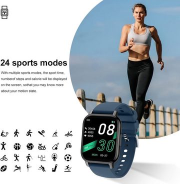 MicLee Smartwatch (1,85 Zoll, Android iOS), Armband Fitness Tracker Sportuhr Wasserdicht IP68 Bluetooth Anruf Uhr