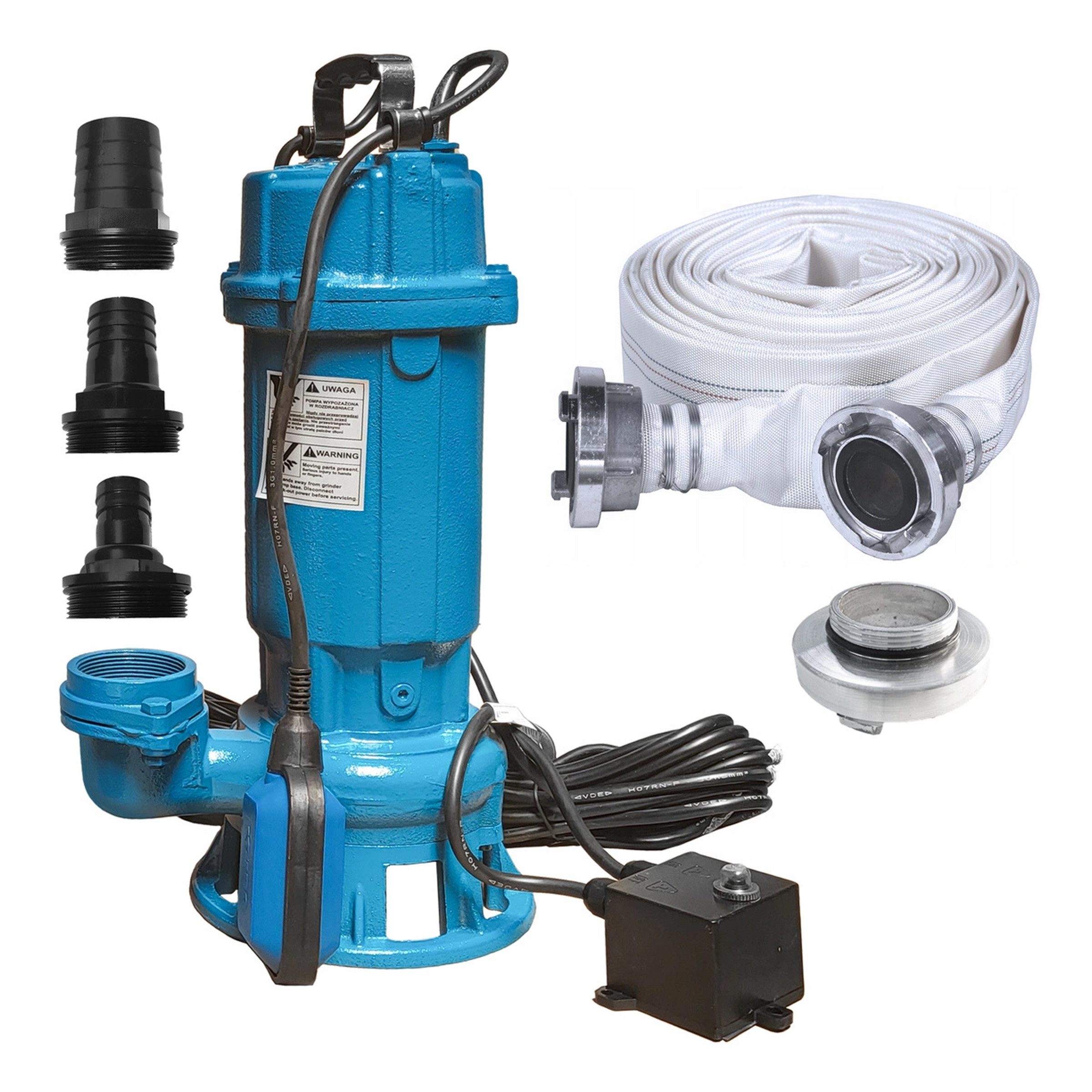 IBO Schmutzwasserpumpe IBO Schmutzwasserpumpe FURIATKA 1500W Pumpe Kupplung Fäkalienpumpe (3-tlg)