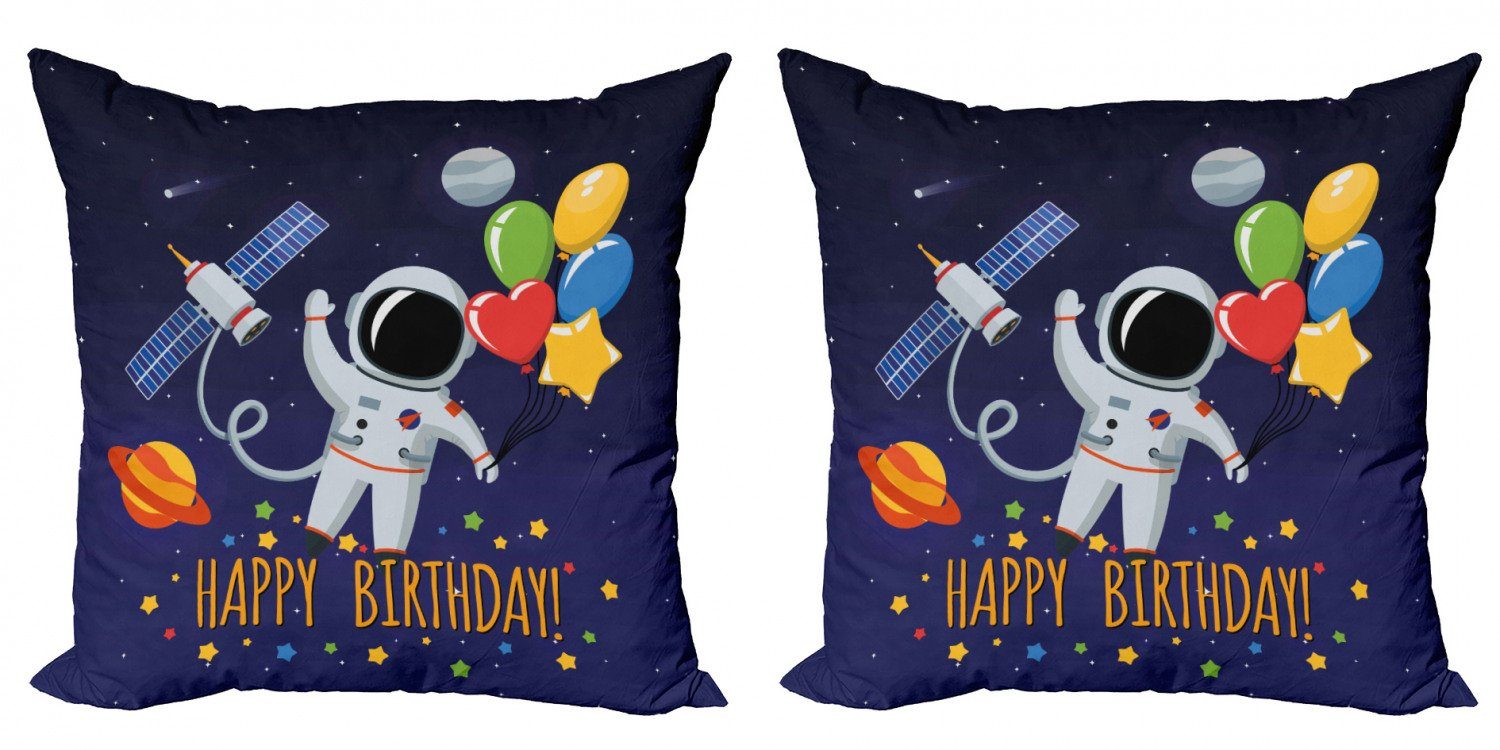 Kissenbezüge Modern Accent Doppelseitiger Digitaldruck, Abakuhaus (2 Stück), Geburtstag Astronaut Ballon