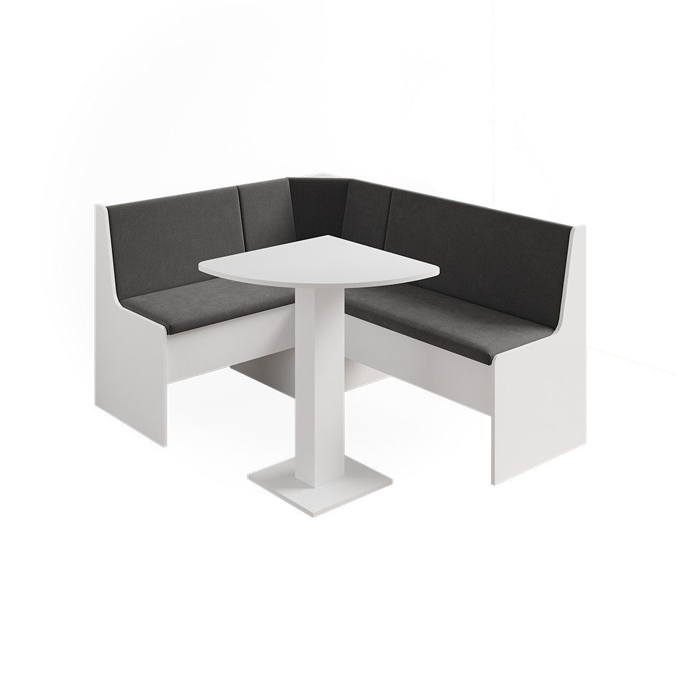 Vicco Sitzgruppe Ramon, Weiß, 60 x 60 cm mit ecktisch
