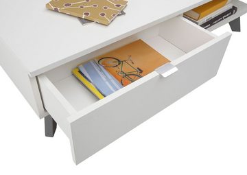 Aileenstore Couchtisch Liam, Breite 110 cm, drehbare Oberplatte, Schublade, Ablagefach, modern weiß