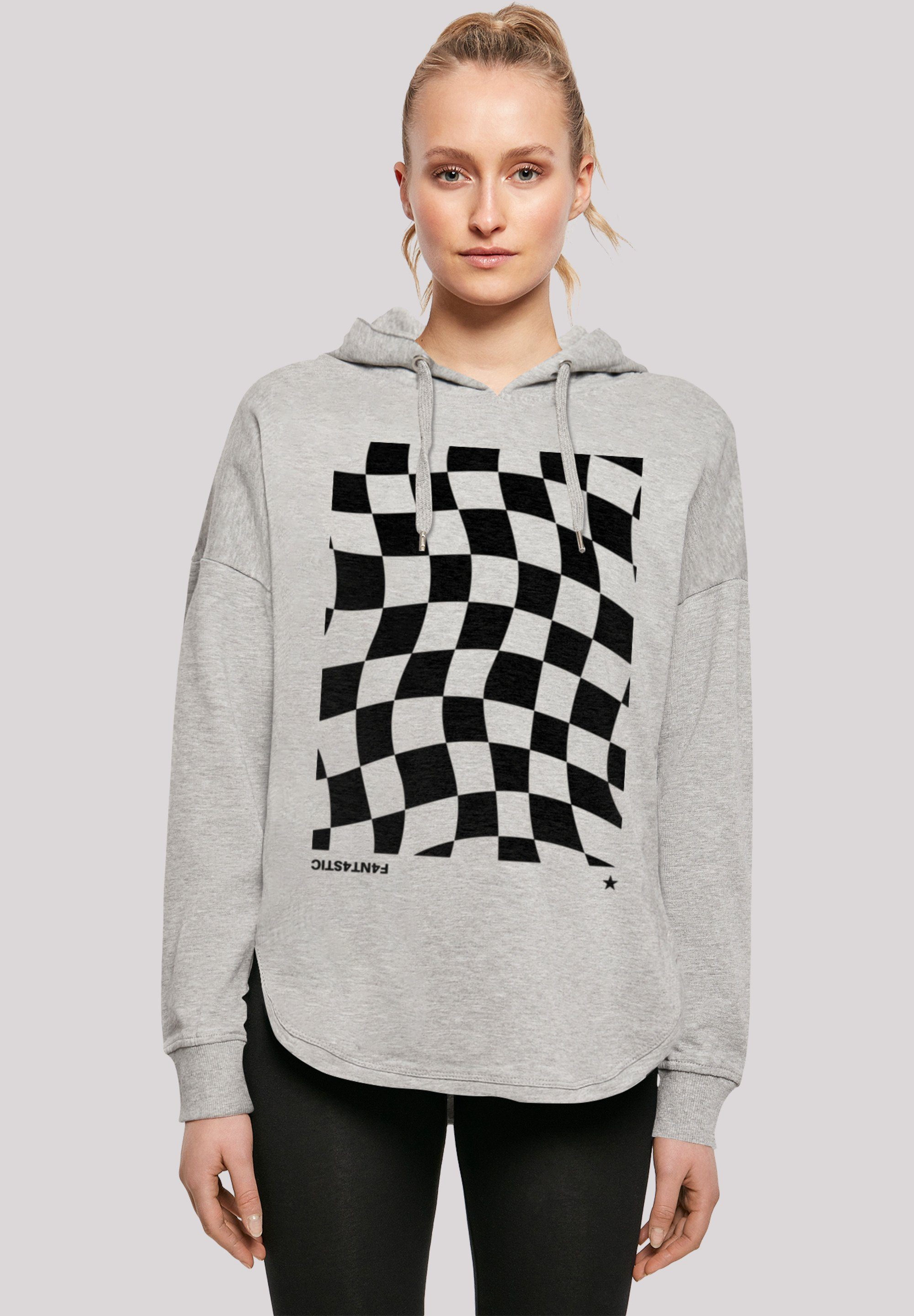 F4NT4STIC Kapuzenpullover Wavy Schach Muster Print grey