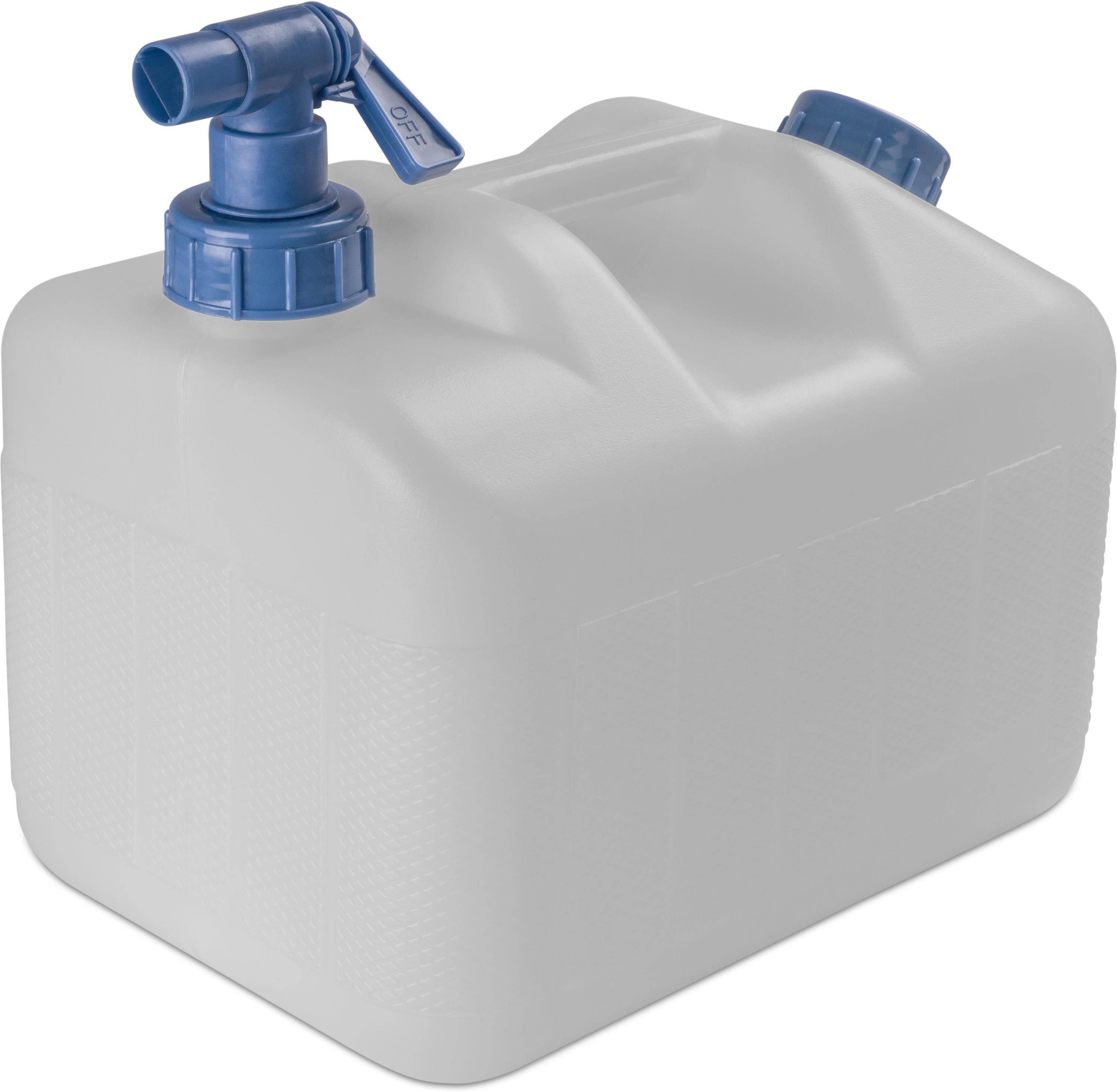 normani Kanister Dispenser mit 10 St), HD-PE Camping-Kanister Hahn (1 Wasserkanister Trinkwasserbehälter - Lebensmittelecht Wassertank Liter