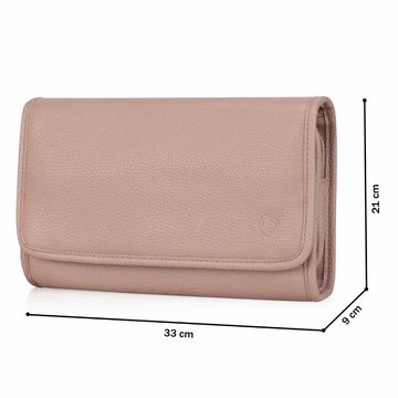 MARGO MÜNCHEN Kosmetiktasche ORGANIZER COMPACT, elegante Hängekulturtasche, zum aufhängen mit Haken (multifunktioneller Staubbeutel inklusive), 27x19,5x7 cm