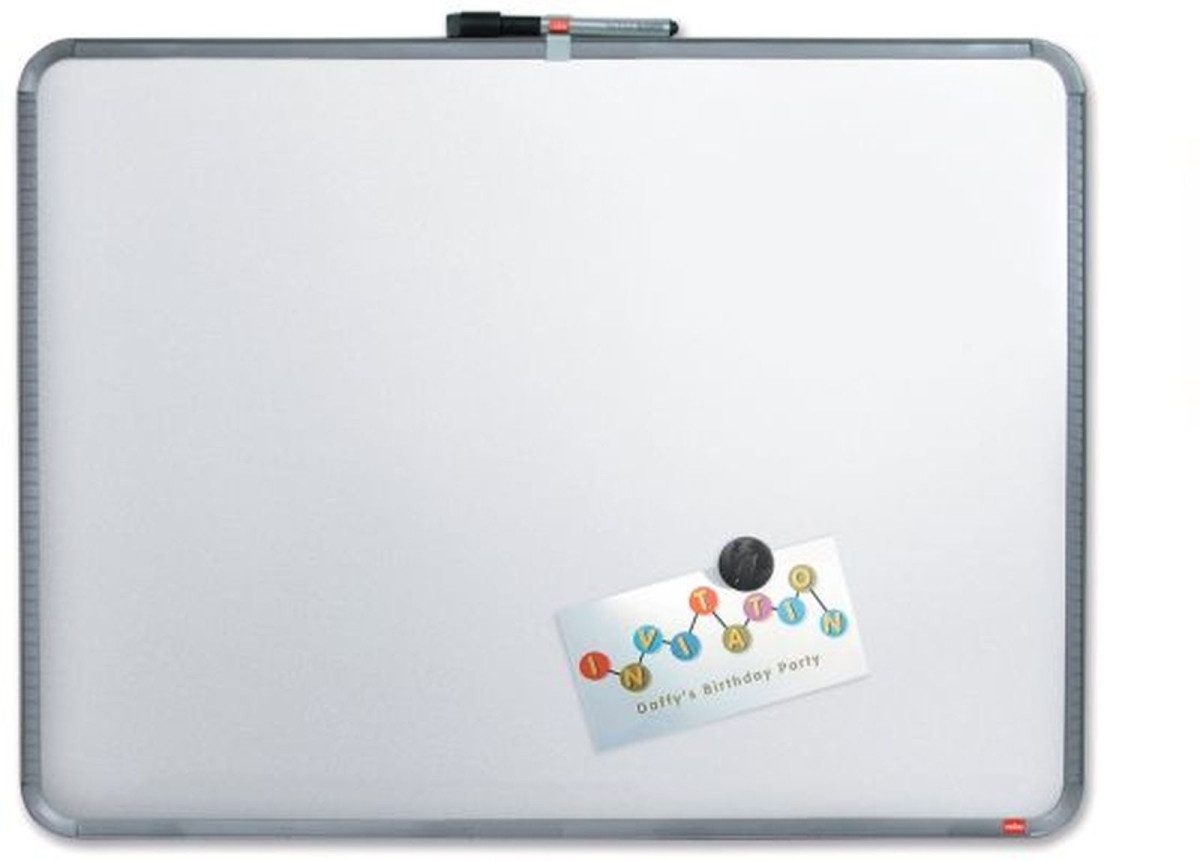 NOBO Magnettafel Weißwandtafel Slimline Stahl magnetisch Kunststoffrahmen 580x430mm sil