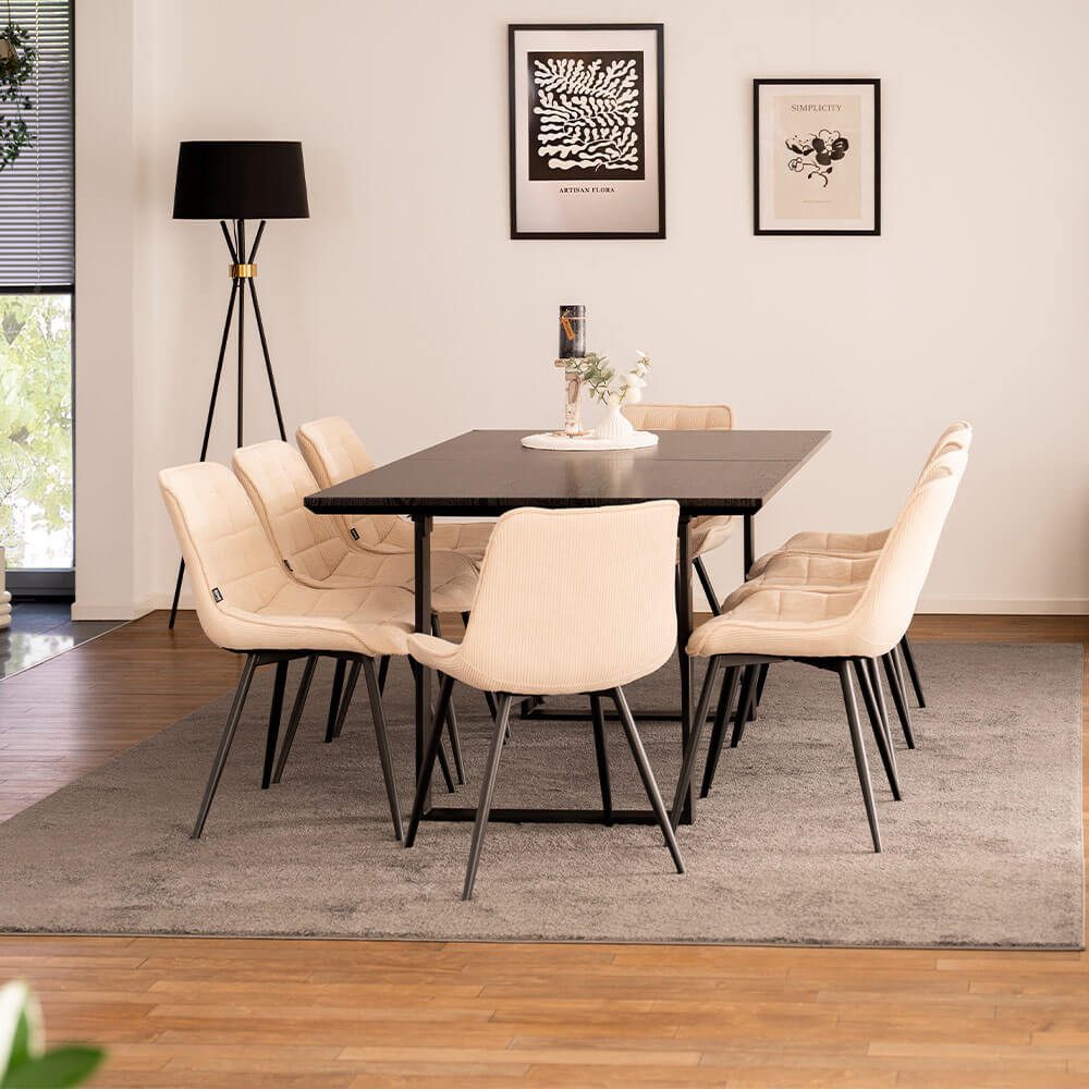 HOME DELUXE Esstisch Eckig AVENCIA inkl. U-Fuß