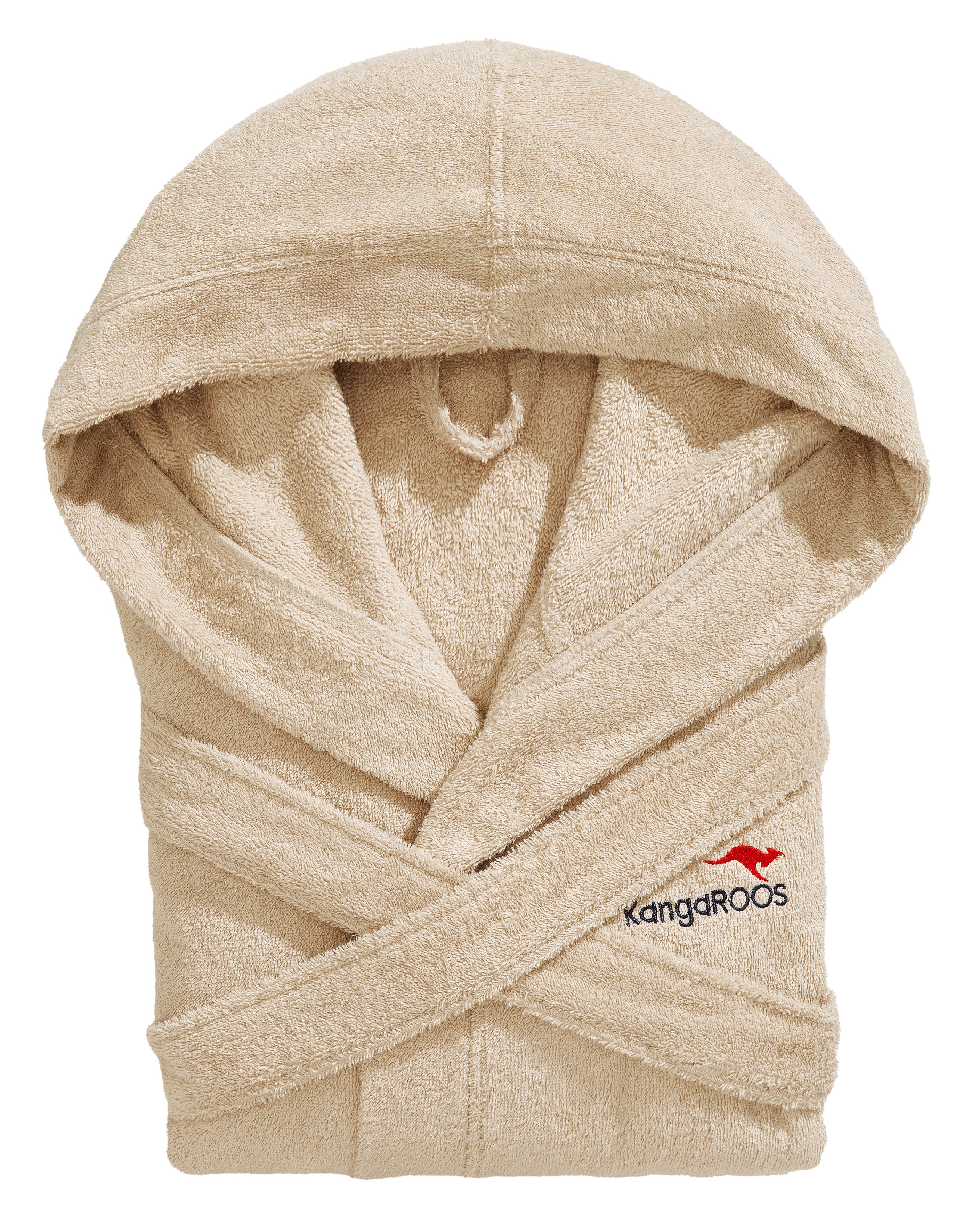 KangaROOS Unisex-Bademantel Cassidy, für Damen & Herren, Standardlänge & Überlänge, Langform, Walkfrottee, Kapuze, Gürtel, mit Taschen, Männer und Frauen, Baumw – Bild 4 von 5