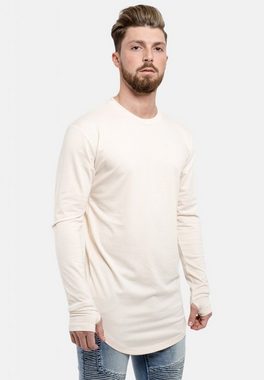 Blackskies T-Shirt Round Langarm Longshirt T-Shirt Beige X-Large