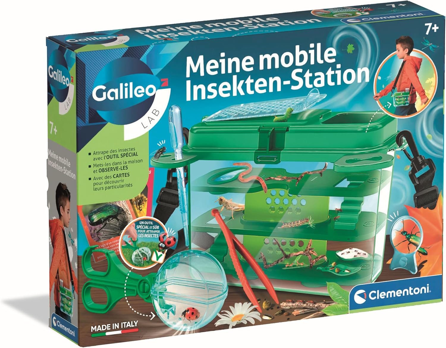 Clementoni® Experimentierkasten Galileo Lab Meine mobile Insekten-Station - Tragbares Insekten-Hotel