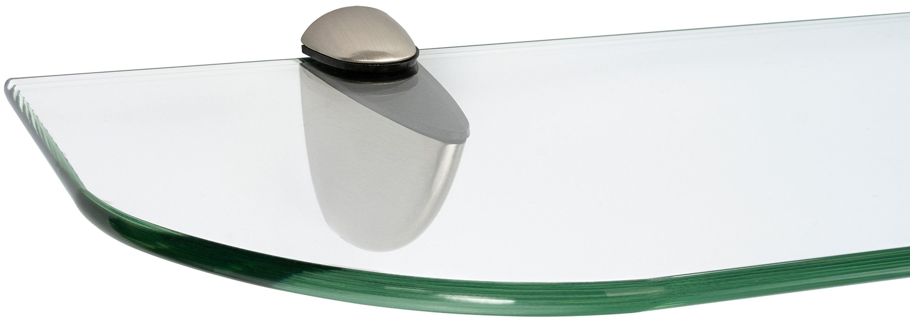 ESG-Sicherheitsglas CLASSICO ib x 15 Glasboden 40 6mm Wandregal + klar Wandregal Edelstahloptik, style Glasregal cm aus Clip -