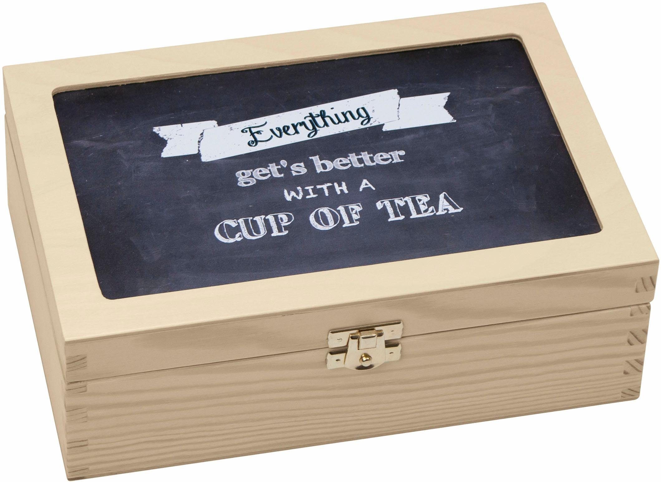 Contento Teebox Everything gets cup better (1-tlg) tea, a of Holz, with