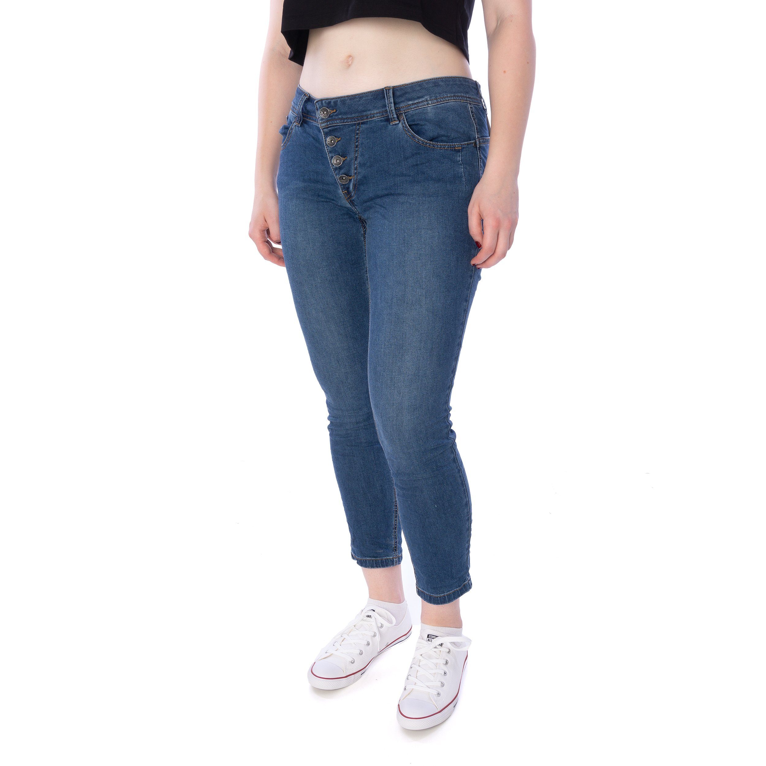 Buena Vista Slim-fit-Jeans Buena blau Malibu Vista Jeans Damen stretch 7/8 Hose denim