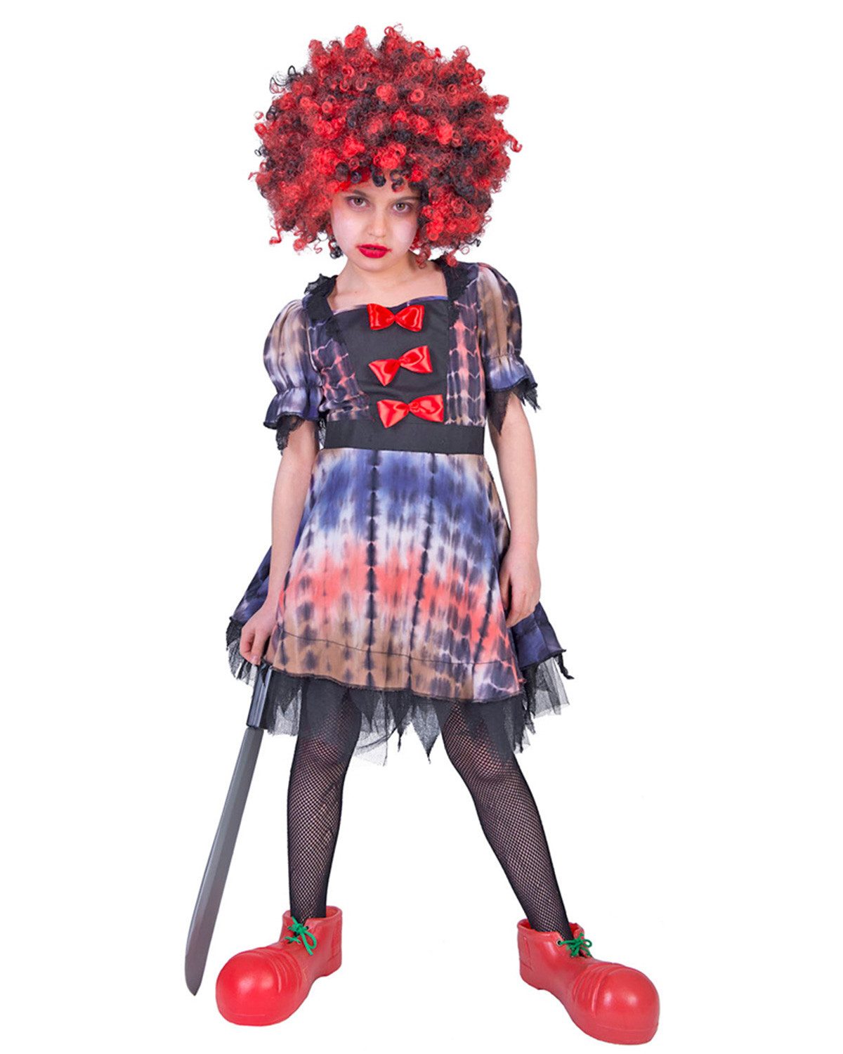 Funny Fashion Kostüm Grusel Horror Clown - Kinderkostüm Luna für Mädche