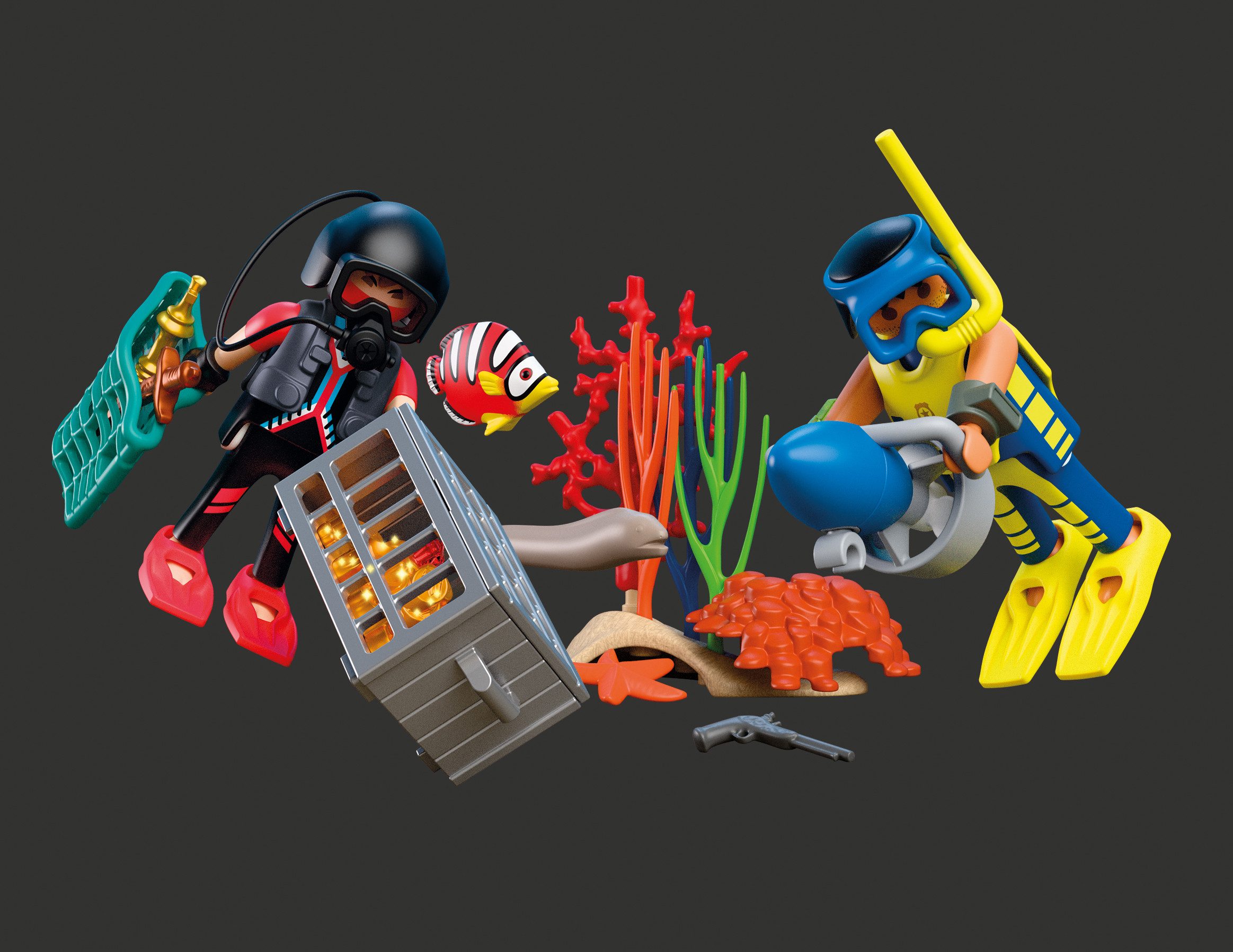 Playmobil® Polizeitaucher mit Schatz (72078), City Action Konstruktions-Spielset, (41 St), Made in Europe
