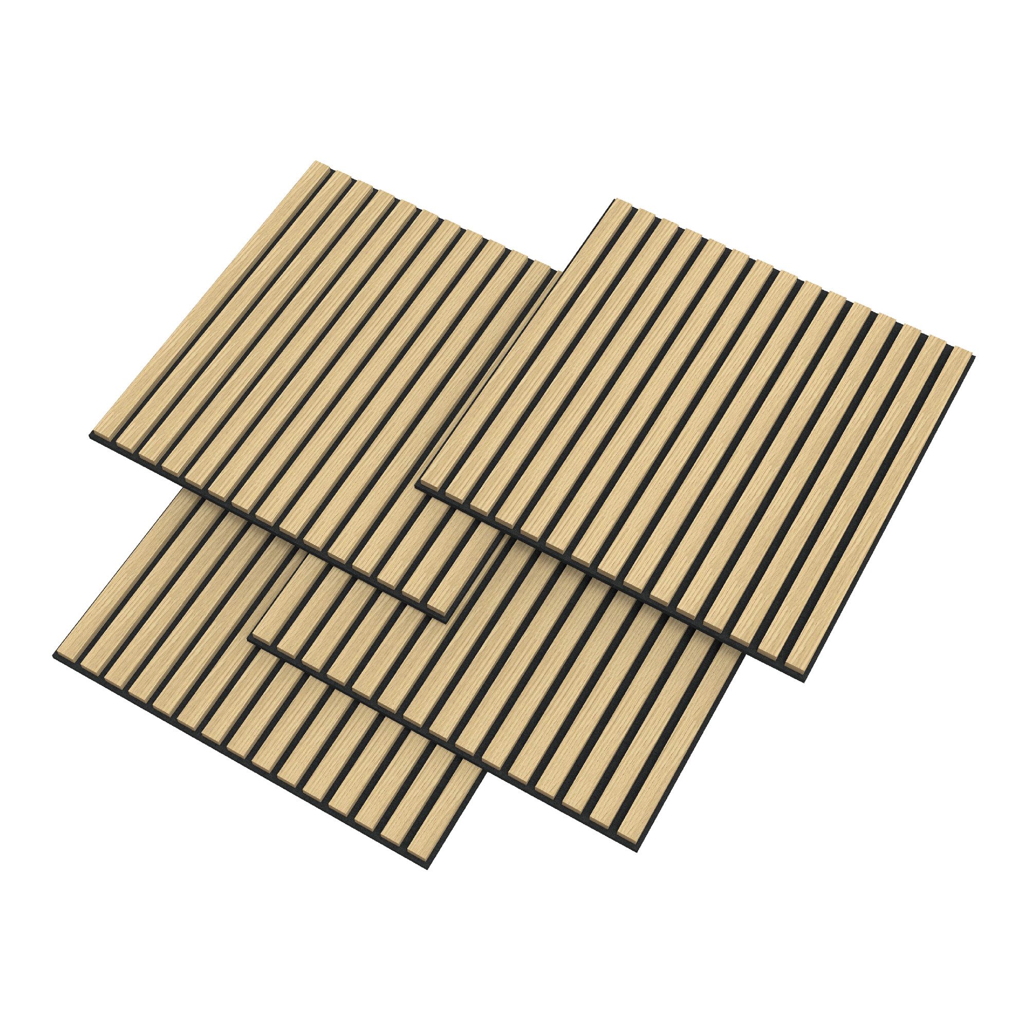 neu.holz 3D Wandpaneel, BxL: 60x60 cm, (Set, 8-tlg) »Vang« mit geradlinigen Lamellen 60x60 cm Eichenoptik