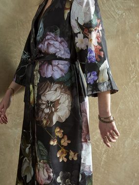 Essenza Kimono Sarai Fleur Festive, Kurzform, Baumwolle, Kimono-Kragen, Gürtel, mit wunderschönem Blumenprint