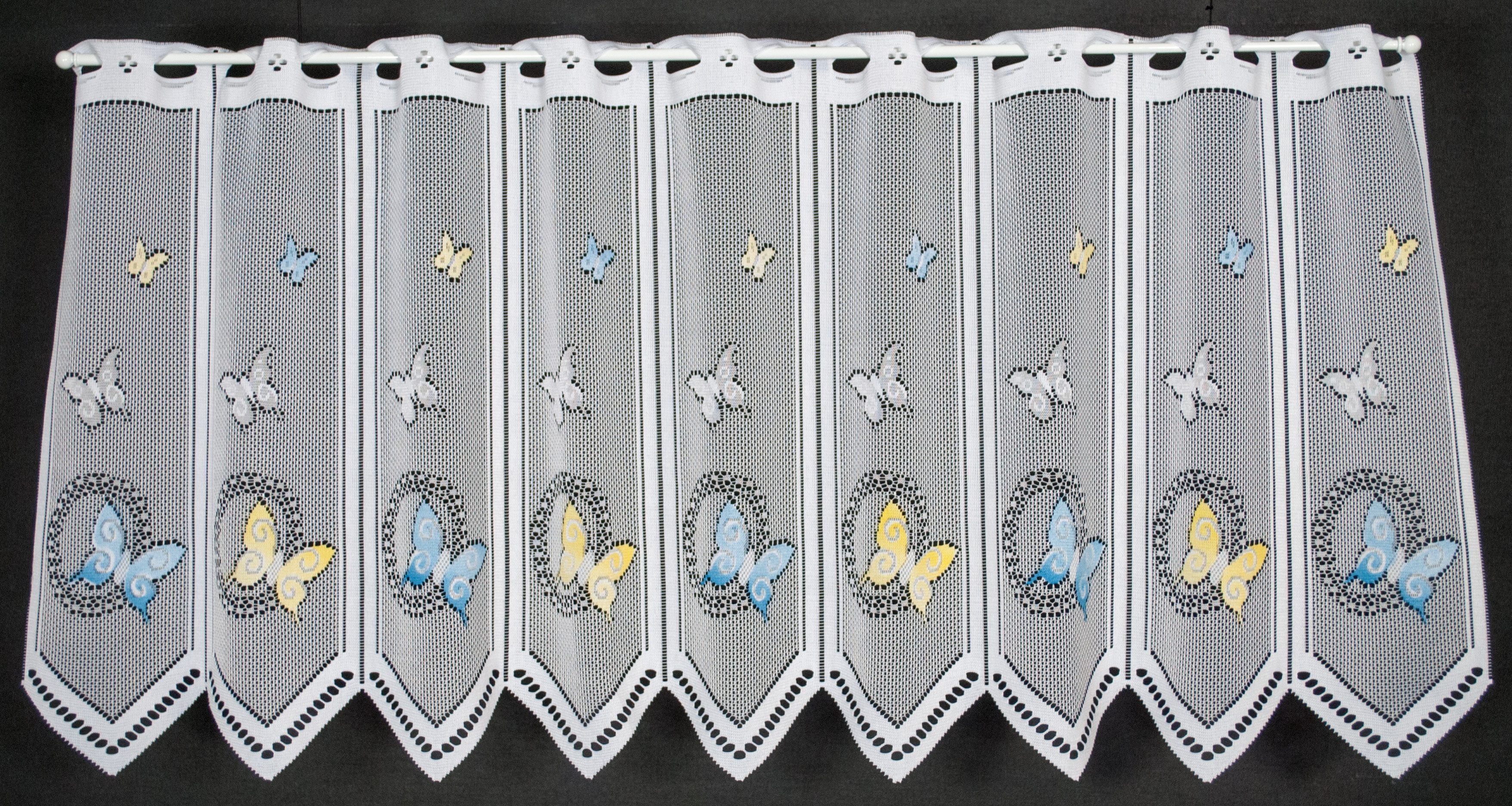 Gardinen Kranzusch Scheibengardine Schmetterlinge, Stangendurchzug, transpa günstig online kaufen